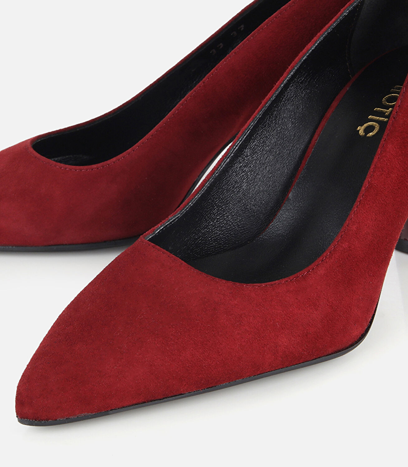 Kadın Süet Deri Bordo Klasik İnce Topuklu Stiletto
