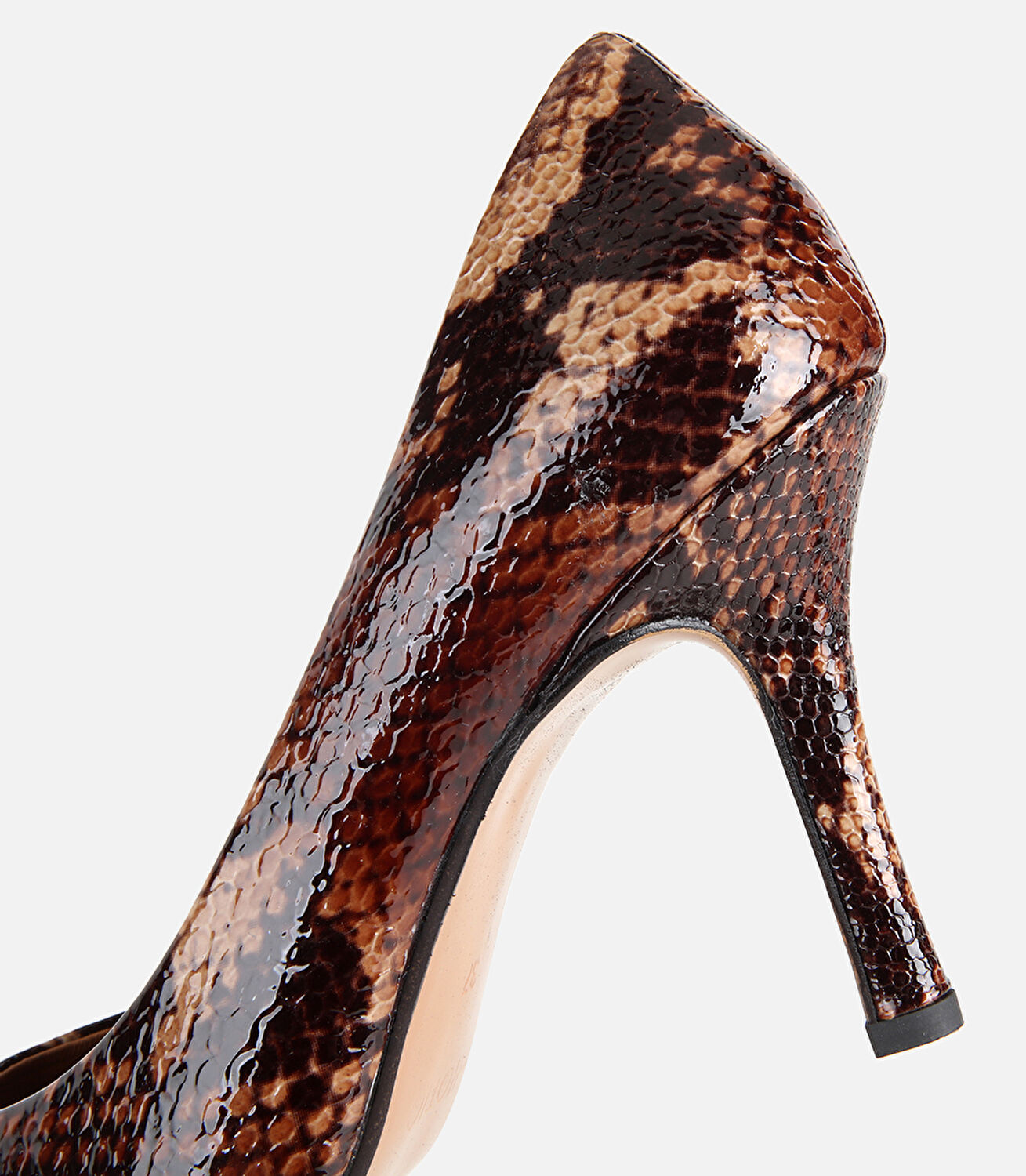 Kadın Deri Kahverengi İnce Topuklu Stiletto