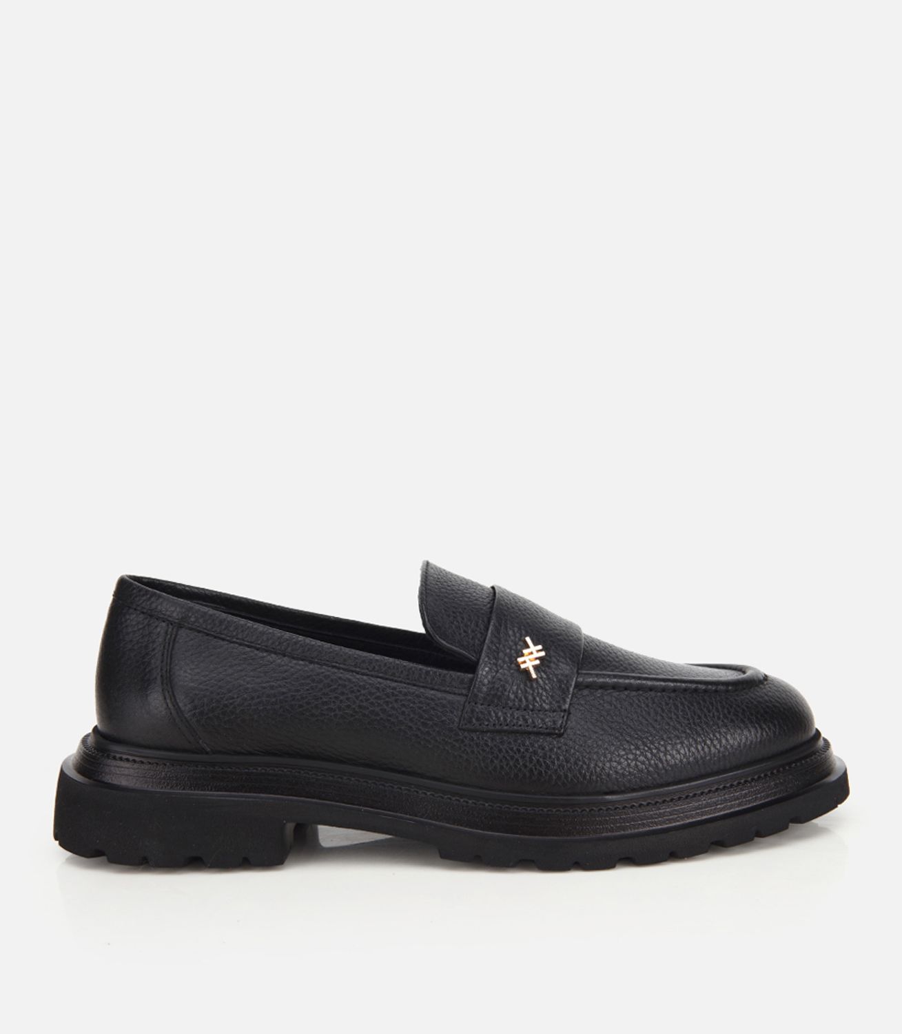 Kadın Deri Siyah Kalın Tabanlı Klasik Loafer