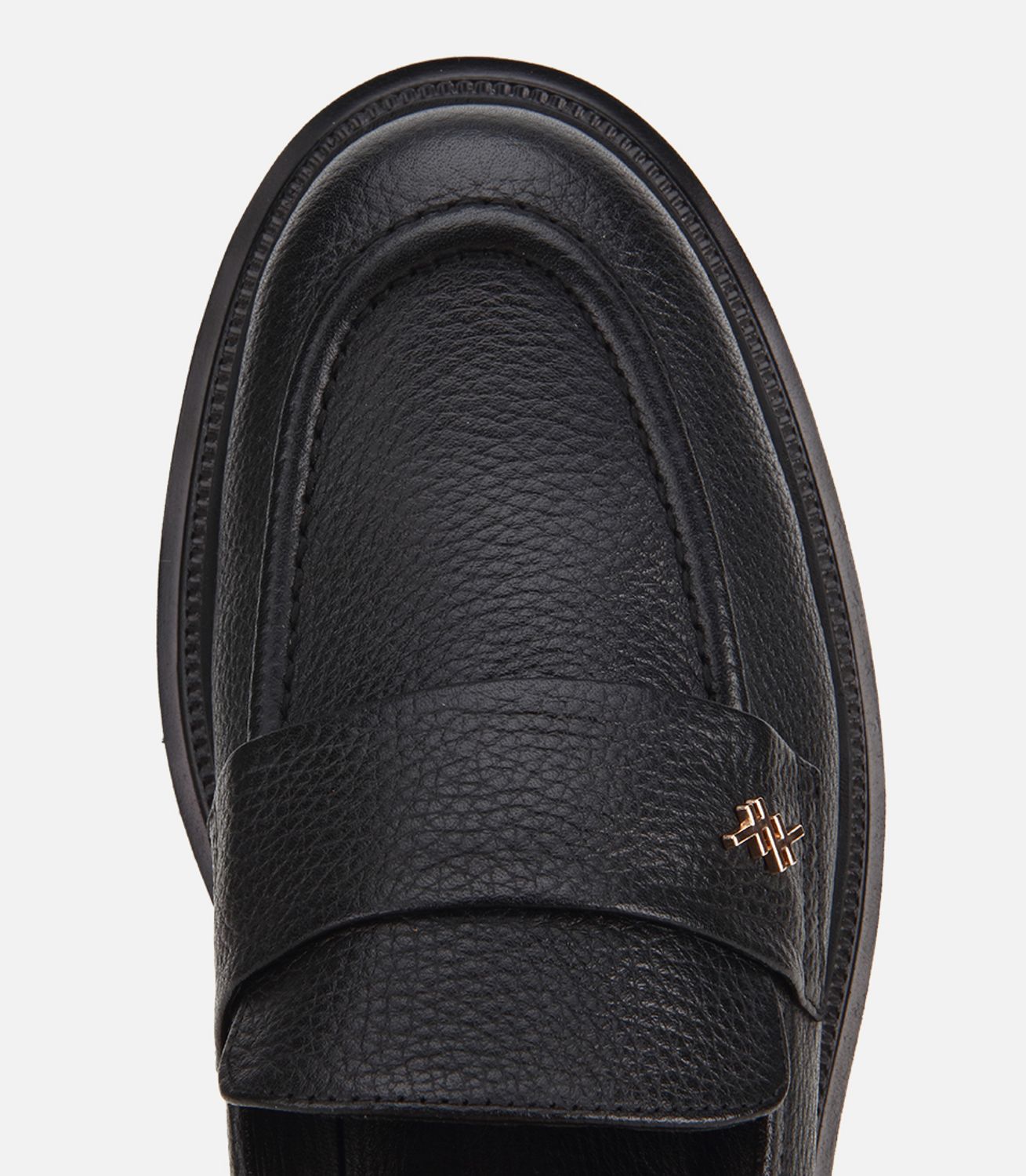Kadın Deri Siyah Kalın Tabanlı Klasik Loafer