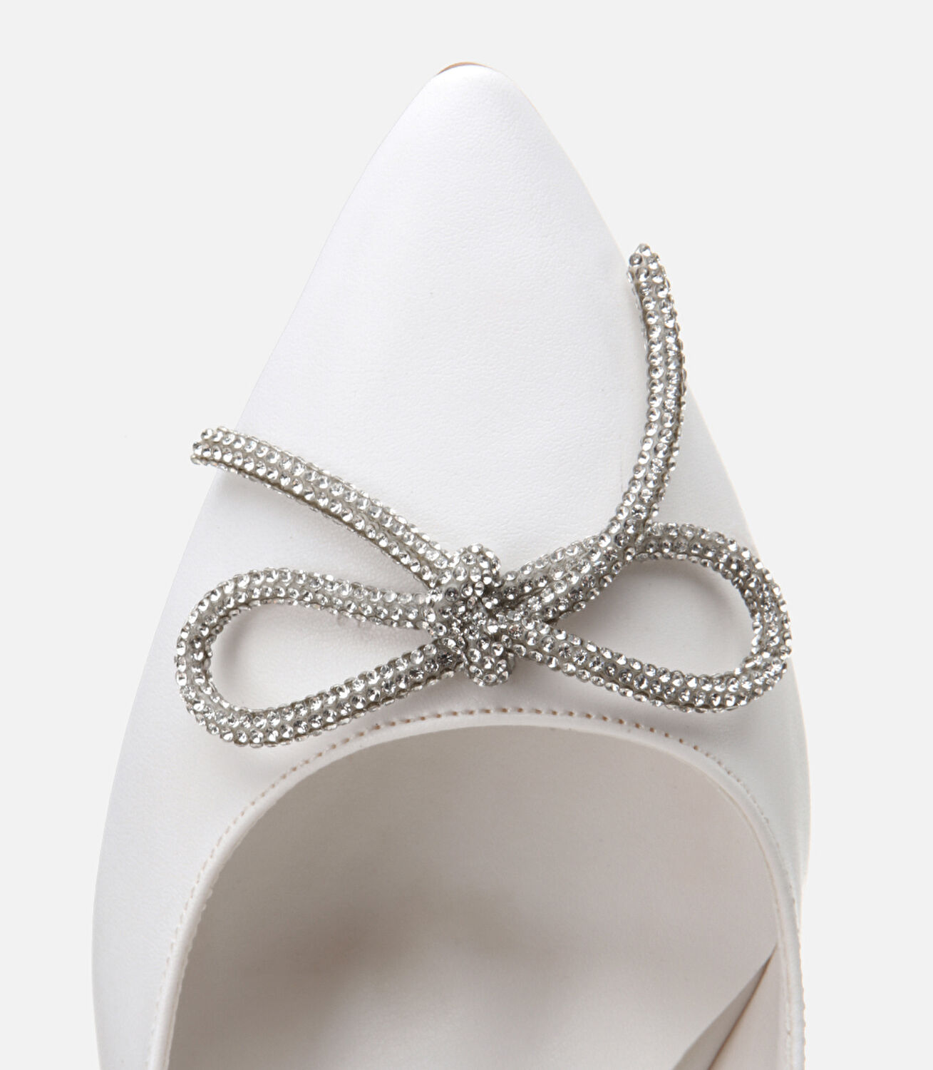 Kadın Beyaz Yaya Arkası Açık Topuklu Ayakkabı