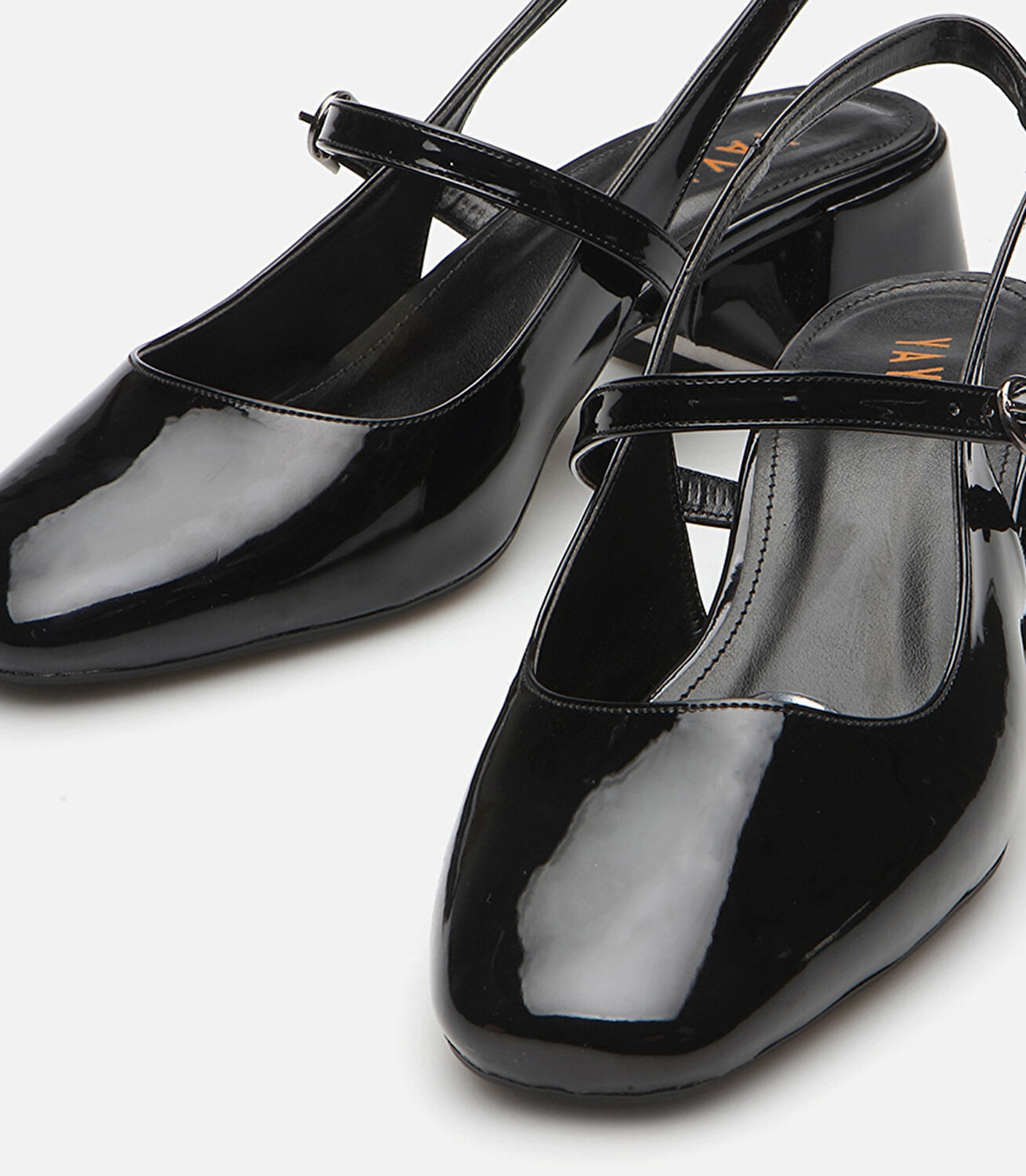 Kadın  Siyah Yaya Mary Jane Kalın Topuklu Ayakkabı