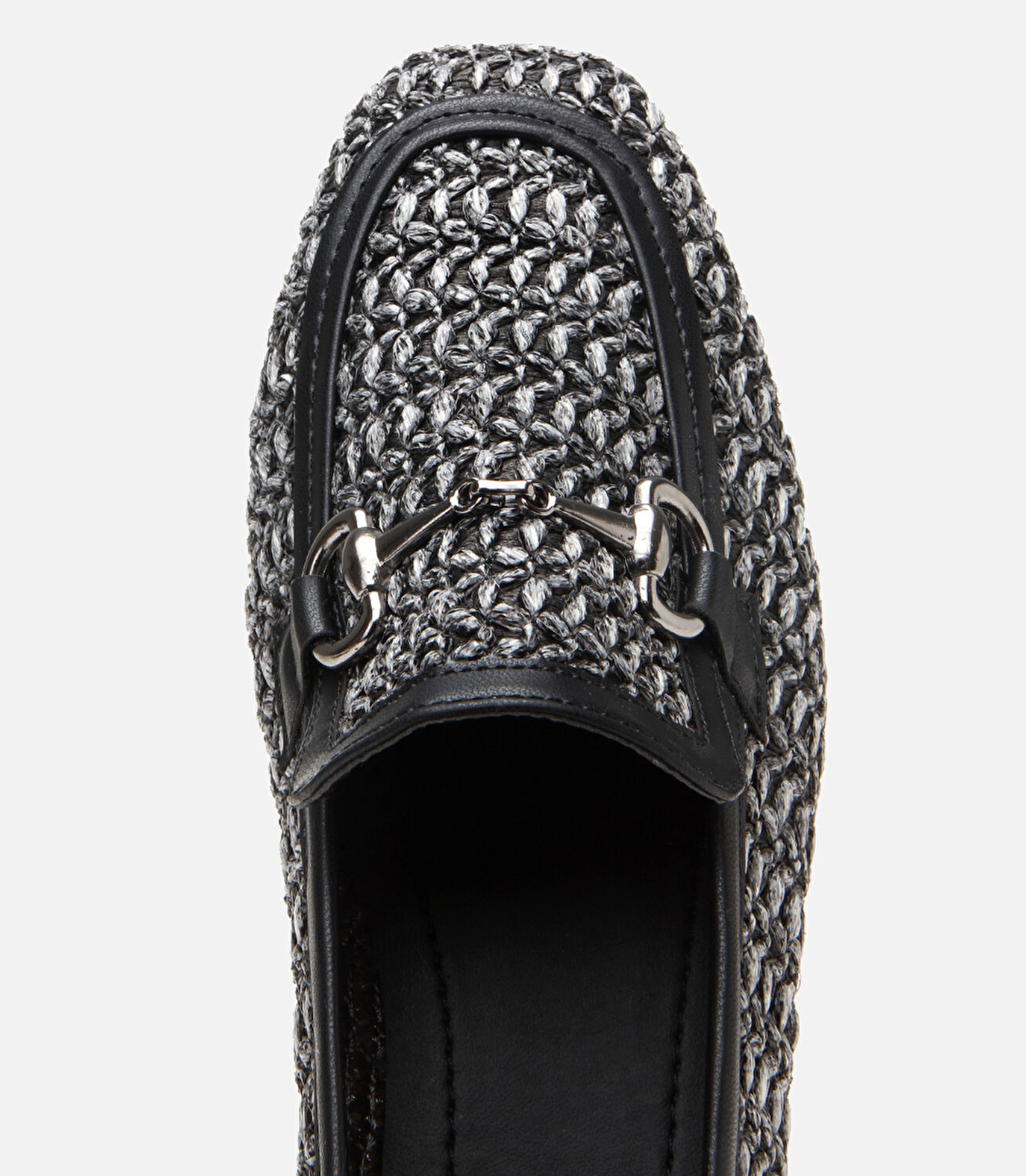Kadın Siyah Hasır Detaylı Tokalı Loafer