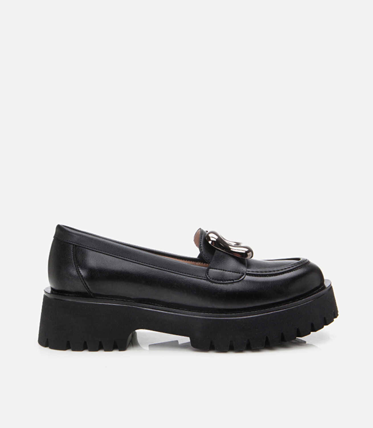 Kadın Siyah Tokalı Günlük Loafer