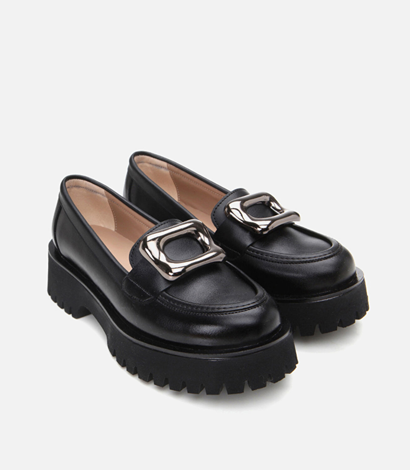 Kadın Siyah Tokalı Günlük Loafer