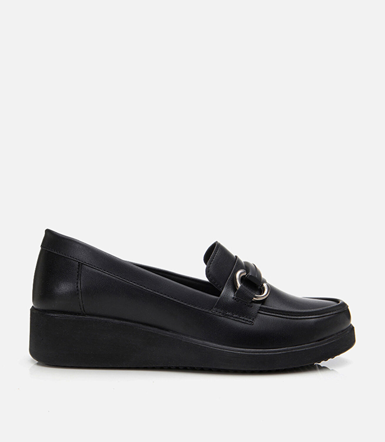 Kadın Siyah Tokalı Günlük Loafer
