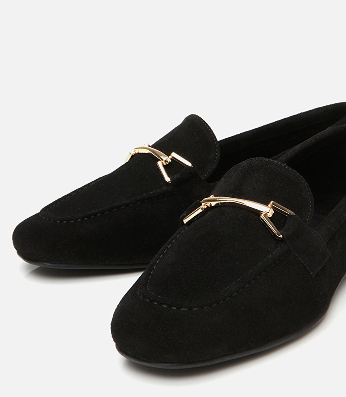 Kadın Deri Siyah Tokalı Loafer