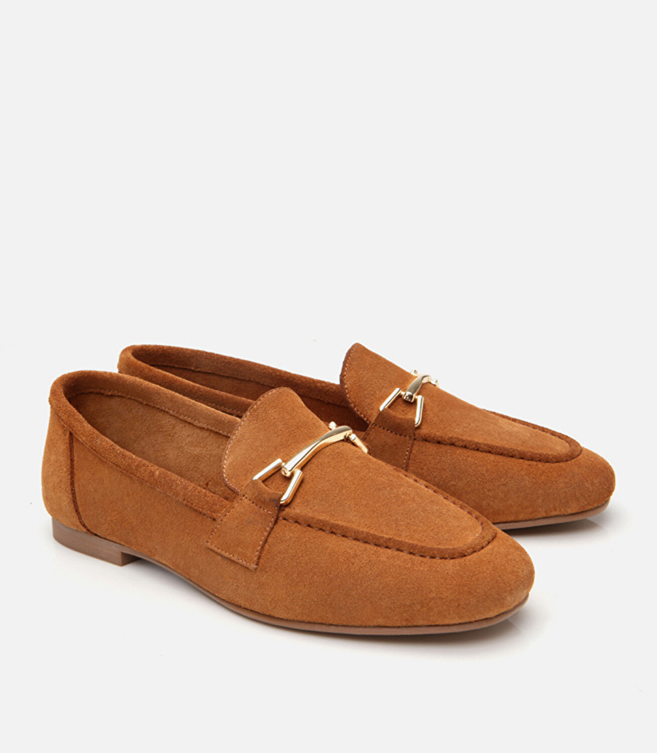 Kadın Deri Taba Tokalı Loafer