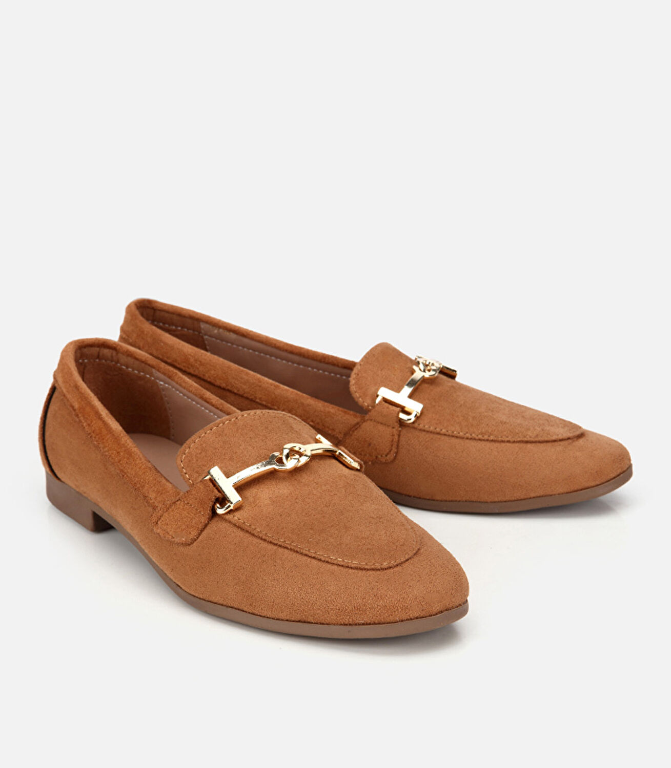 Kadın Taba Süet Toka Detaylı Günlük Loafer
