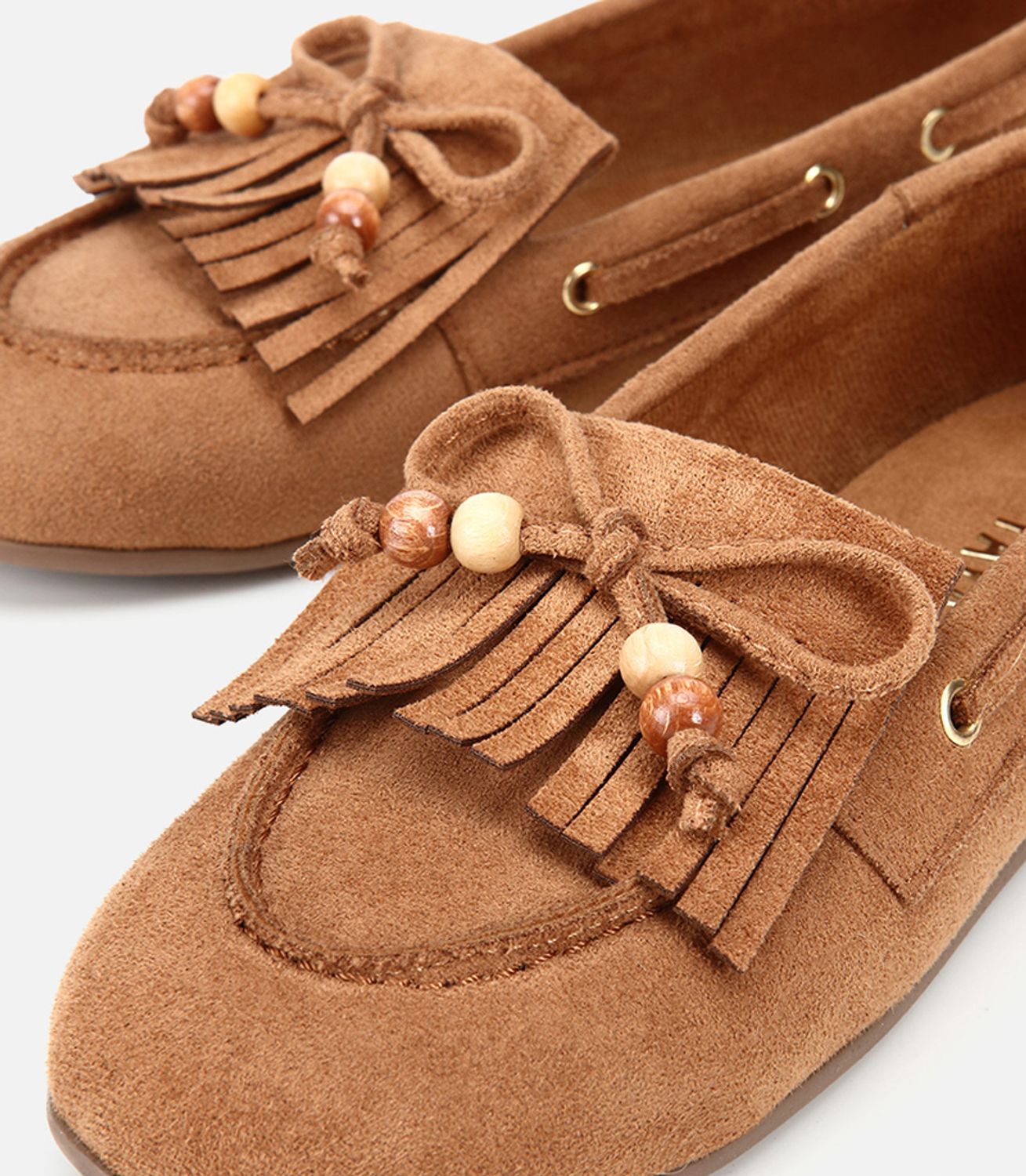 Kadın Taba Süet Fiyonk Detaylı Bağcıklı Loafer