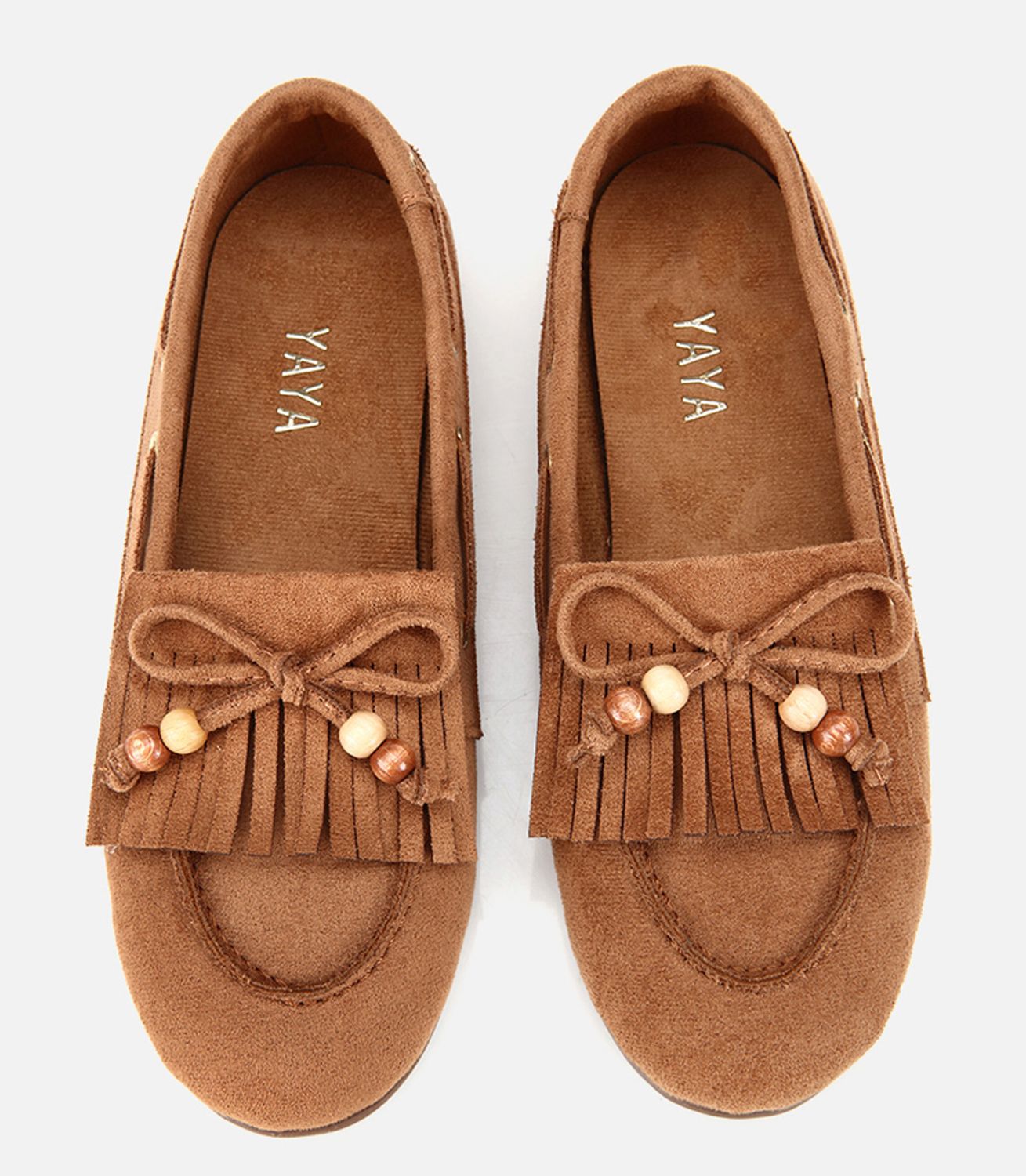 Kadın Taba Süet Fiyonk Detaylı Bağcıklı Loafer
