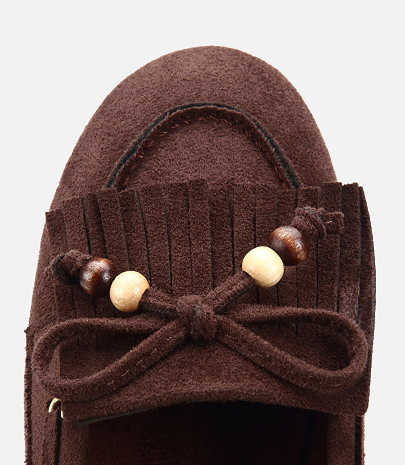 Kadın Kahverengi Süet Fiyonk Detaylı Bağcıklı Loafer