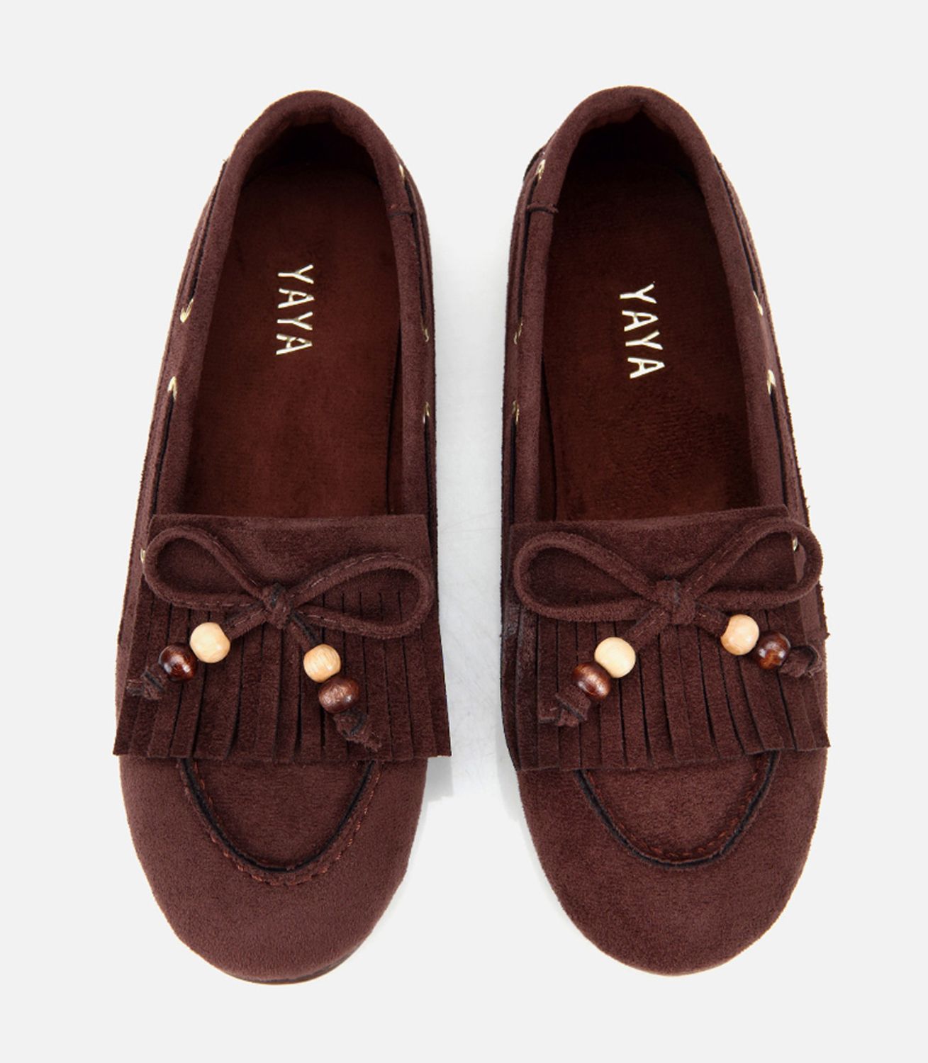 Kadın Kahverengi Süet Fiyonk Detaylı Bağcıklı Loafer