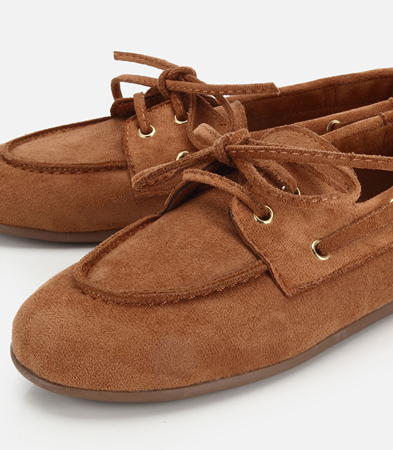Kadın Taba Süet Bağcık Detaylı Loafer