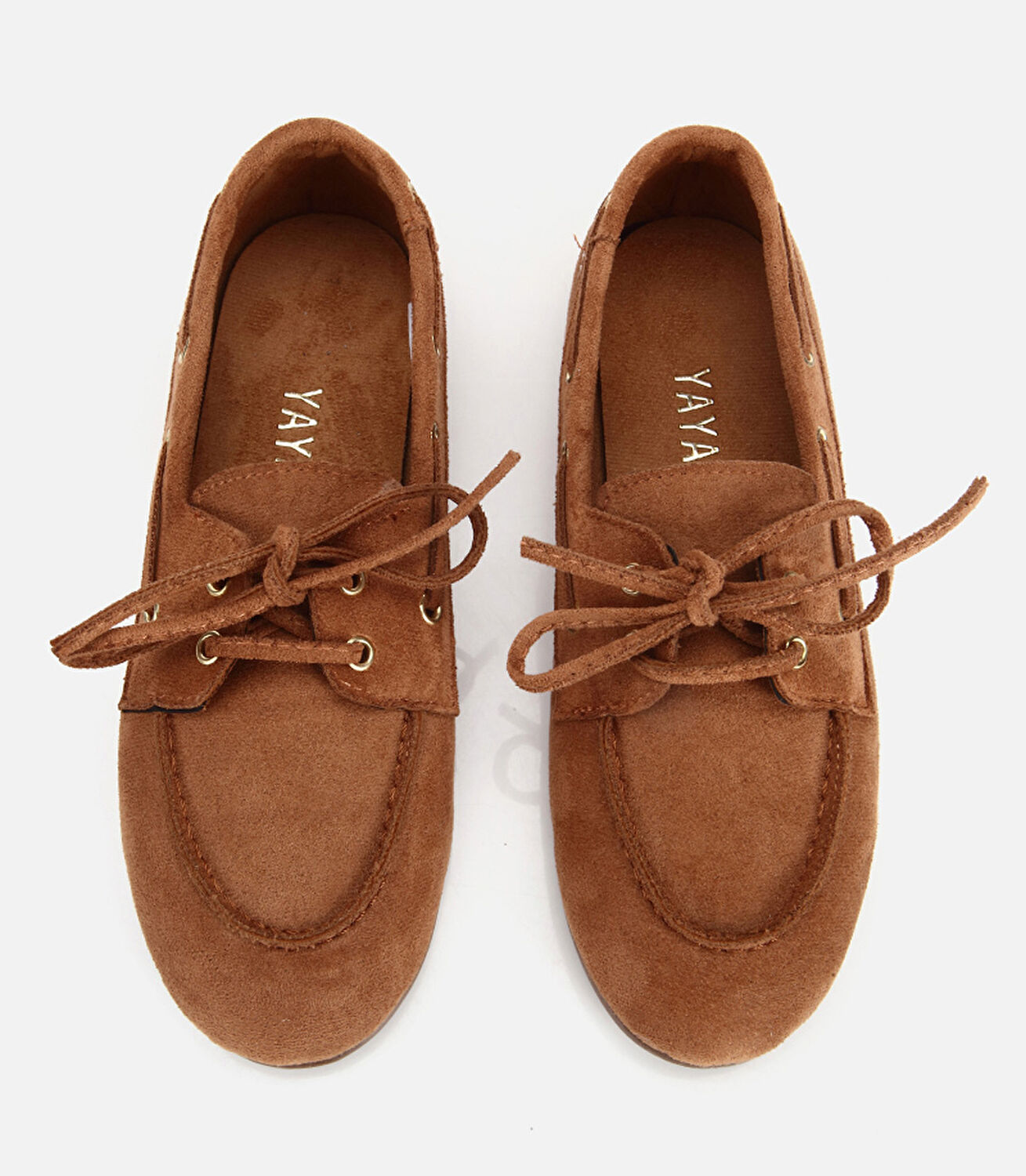 Kadın Taba Süet Bağcık Detaylı Loafer