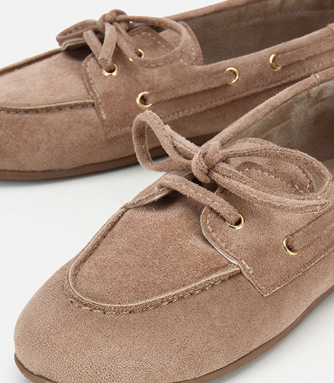 Kadın Vizon Süet Bağcık Detaylı Loafer