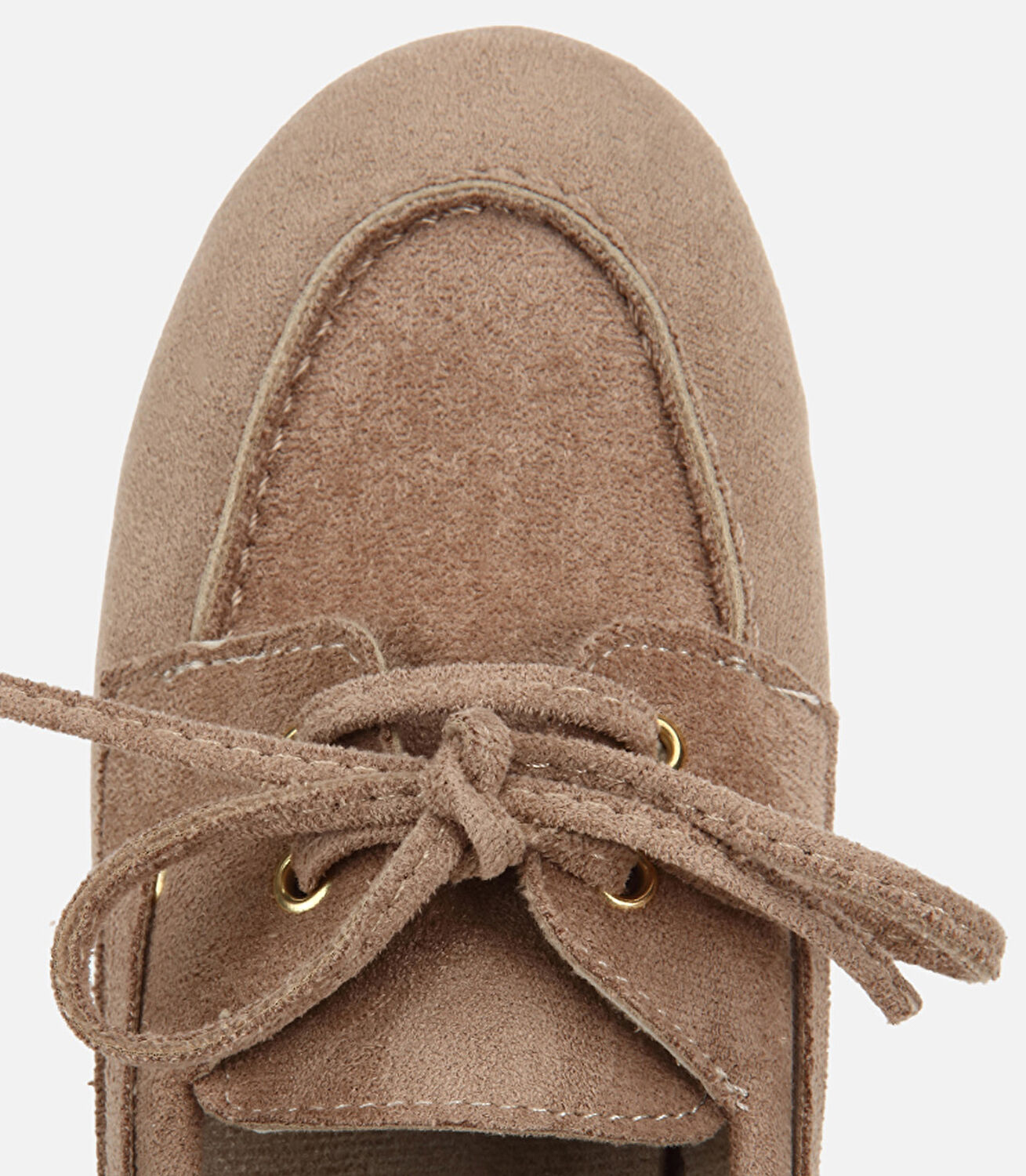 Kadın Vizon Süet Bağcık Detaylı Loafer