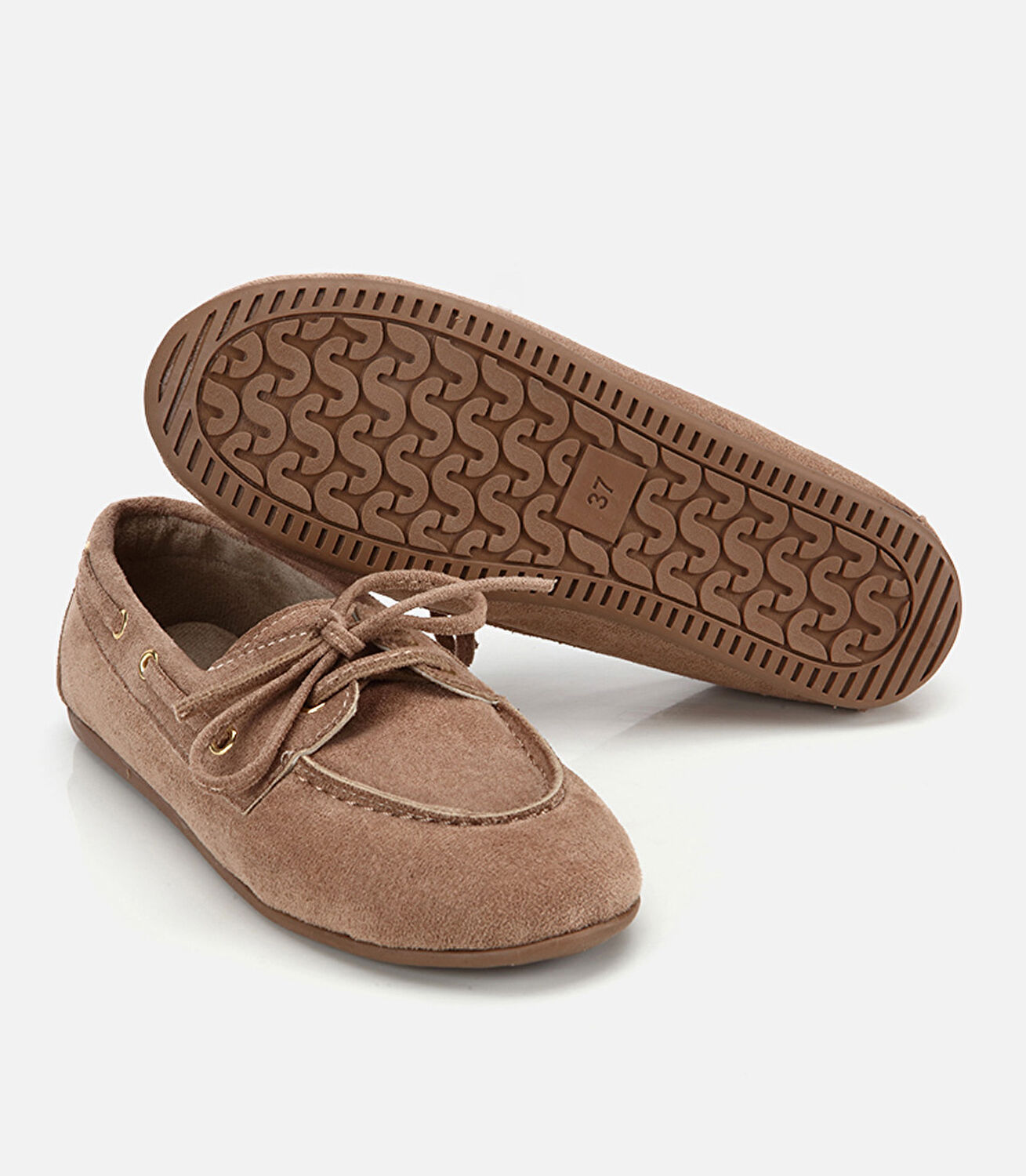 Kadın Vizon Süet Bağcık Detaylı Loafer