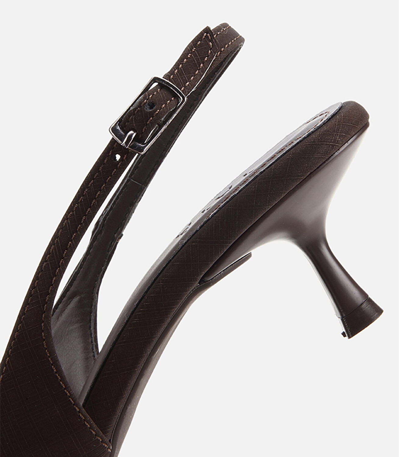 Kadın Kahverengi Saten Sivri Burunlu İnce Topuklu Arkası Açık Stiletto