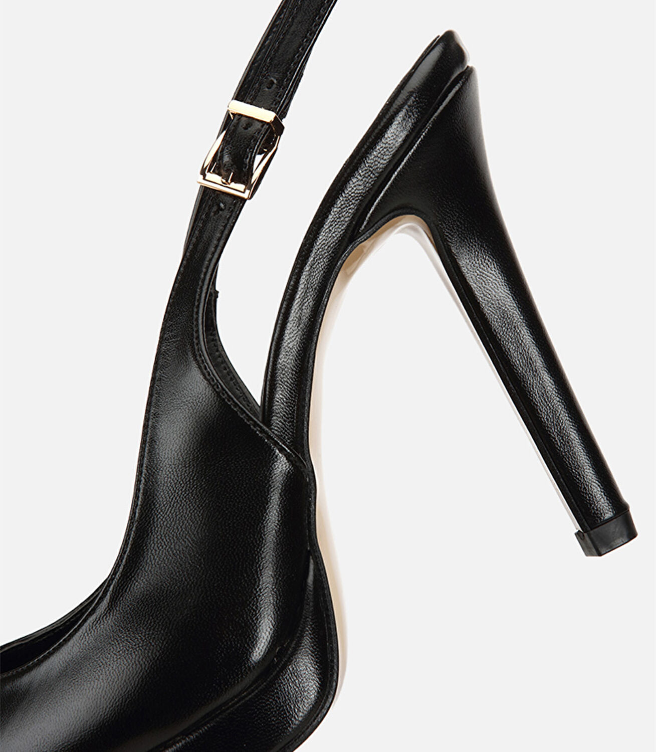 Kadın Siyah Sivri Burunlu Platformlu Yüksek Topuklu Arkası Açık Stiletto