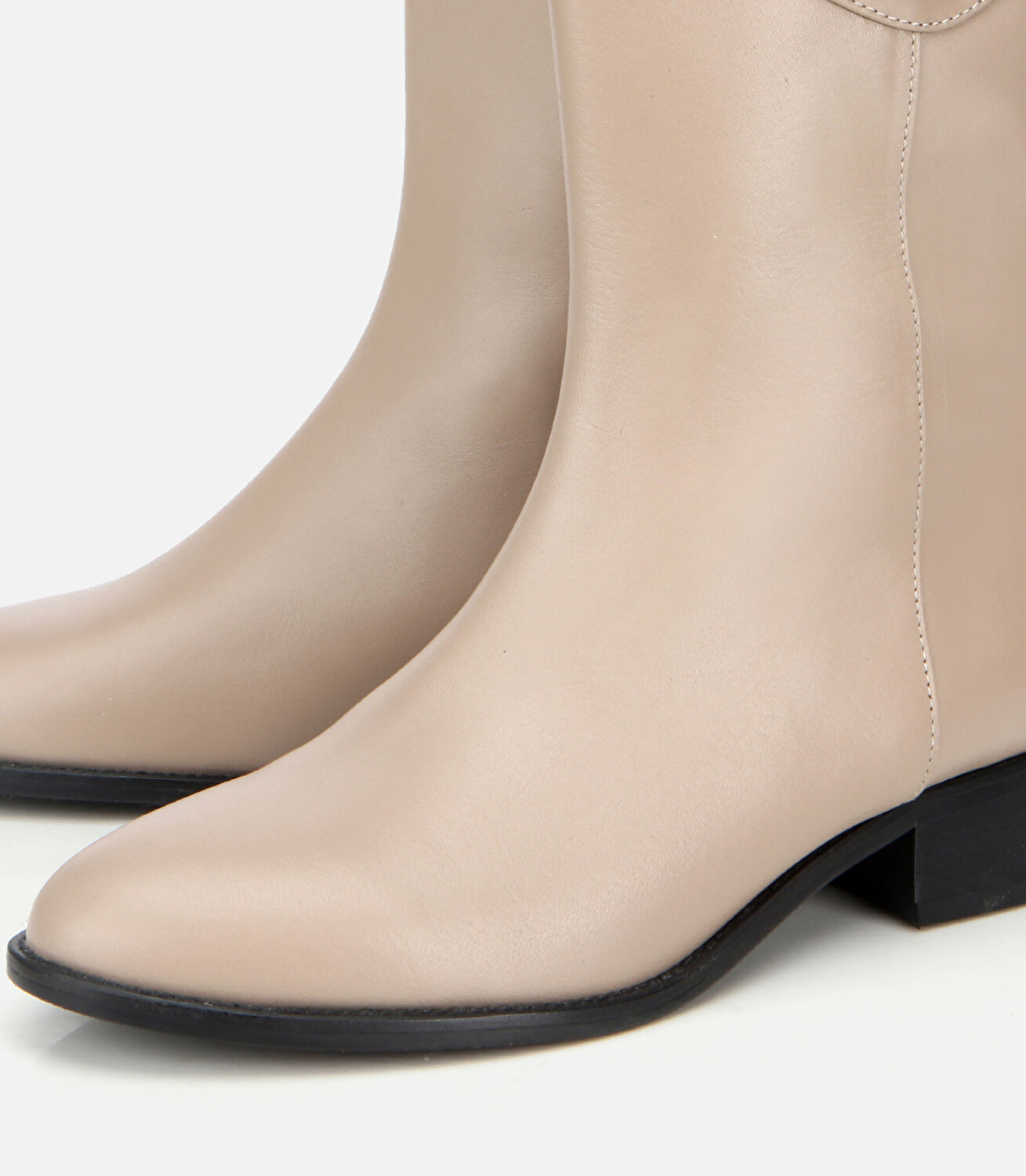 Kadın Deri Vizon Tokalı Bilekte Düz Bot