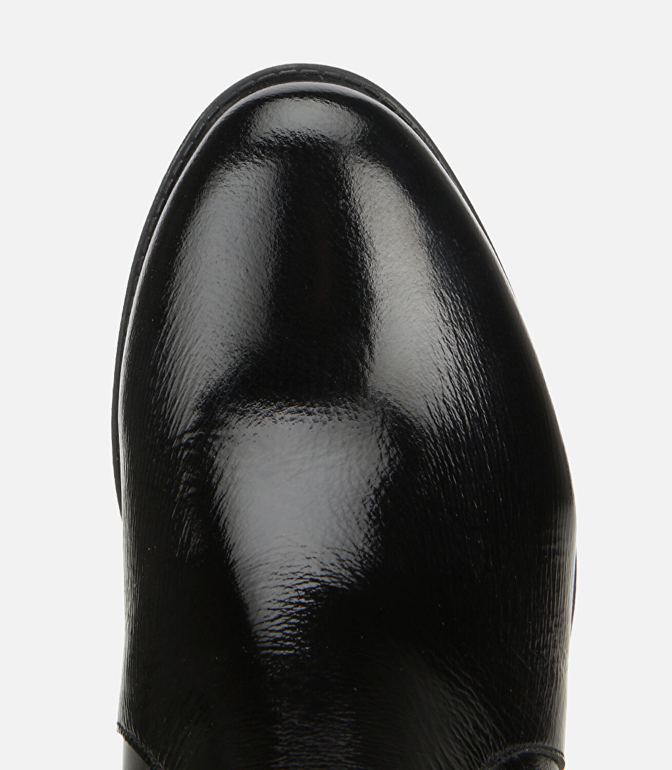 Kadın Rugan Deri Siyah Topuklu Bot