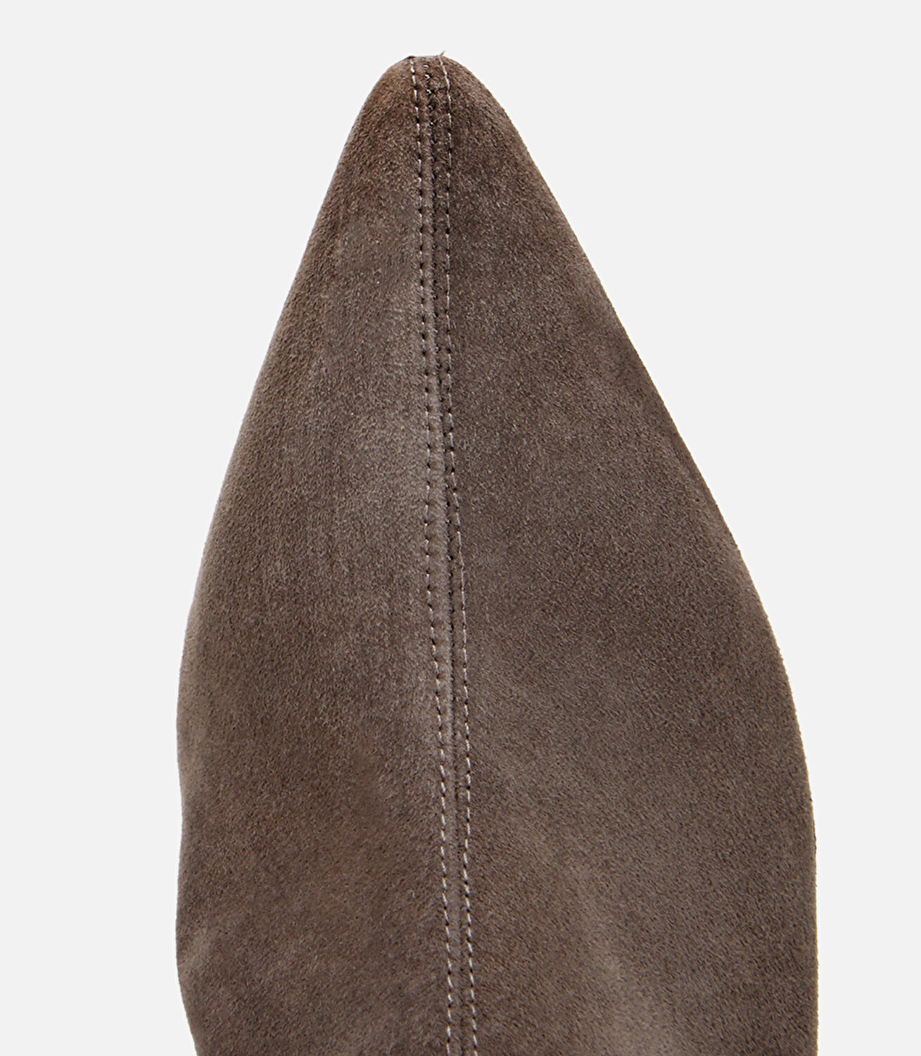 Kadın Süet Deri Vizon Dikiş Detaylı Sivri  Kısa Topuklu Bot