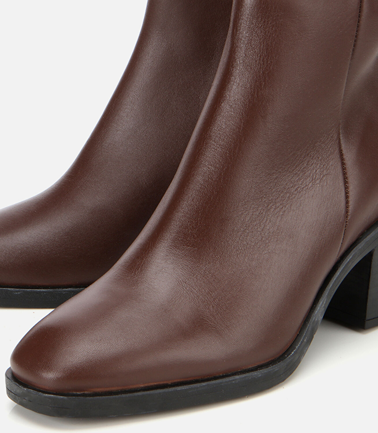 Kadın Deri Kahverengi Bilekte Topuklu Bot