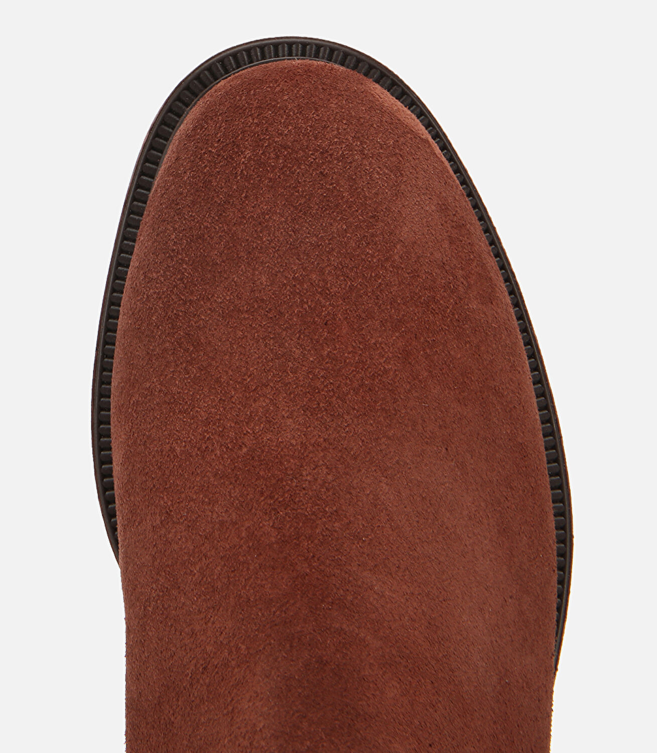 Kadın Süet Deri Taba Lastik Detaylı Düz Bot