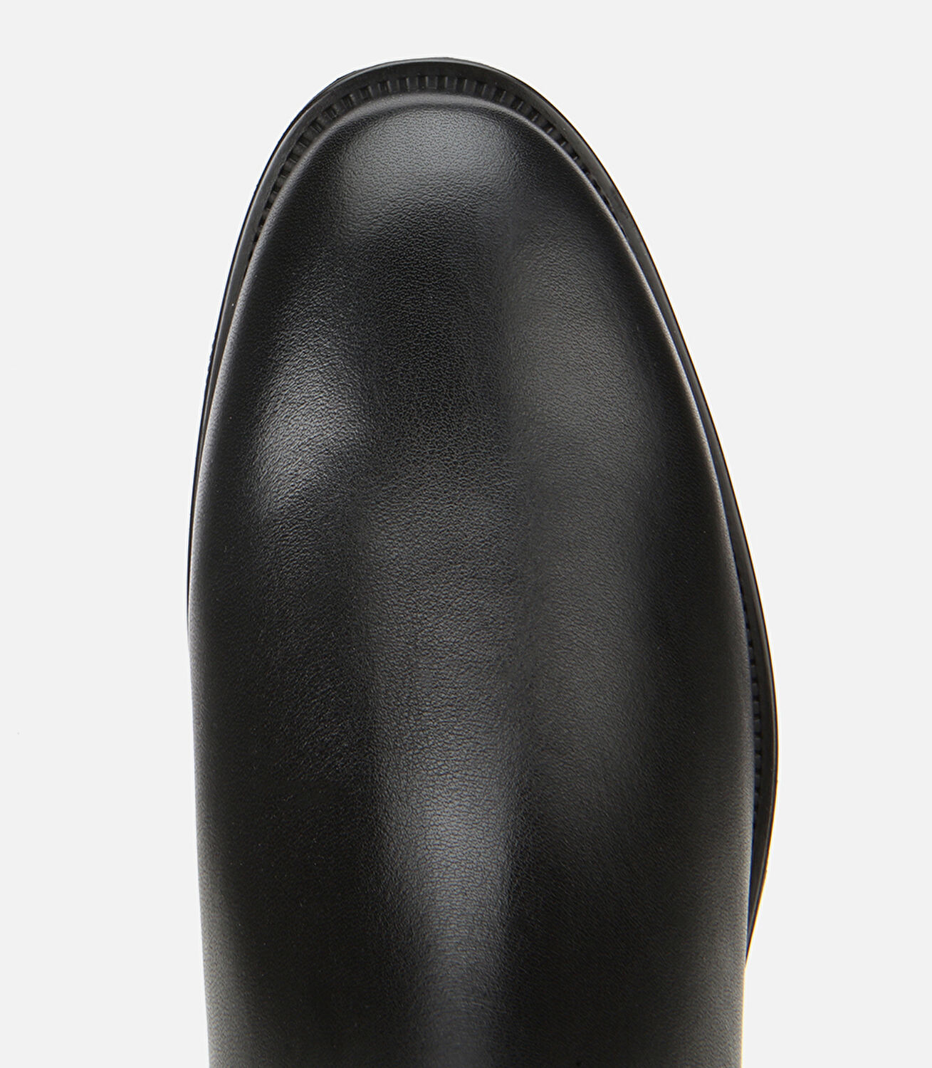 Kadın Deri Siyah Tokalı Lastik Detaylı Düz Bot