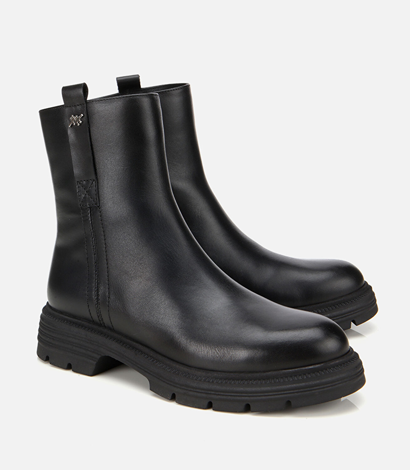 Kadın Deri Siyah Yumuşak Dokulu Bilekte Düz Bot