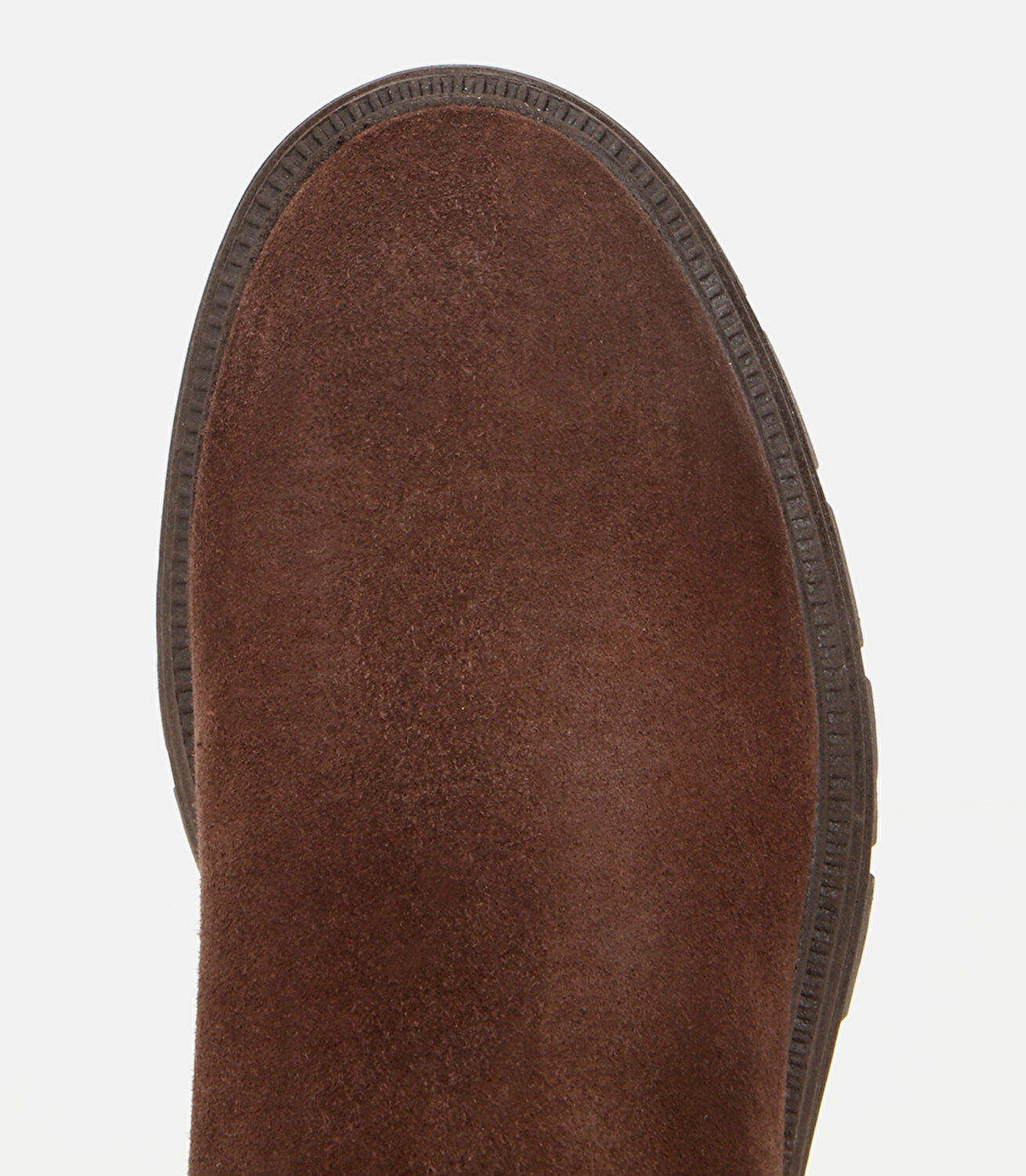 Kadın Süet Deri Kahverengi Kalın Tabanlı Bilekte Düz Bot