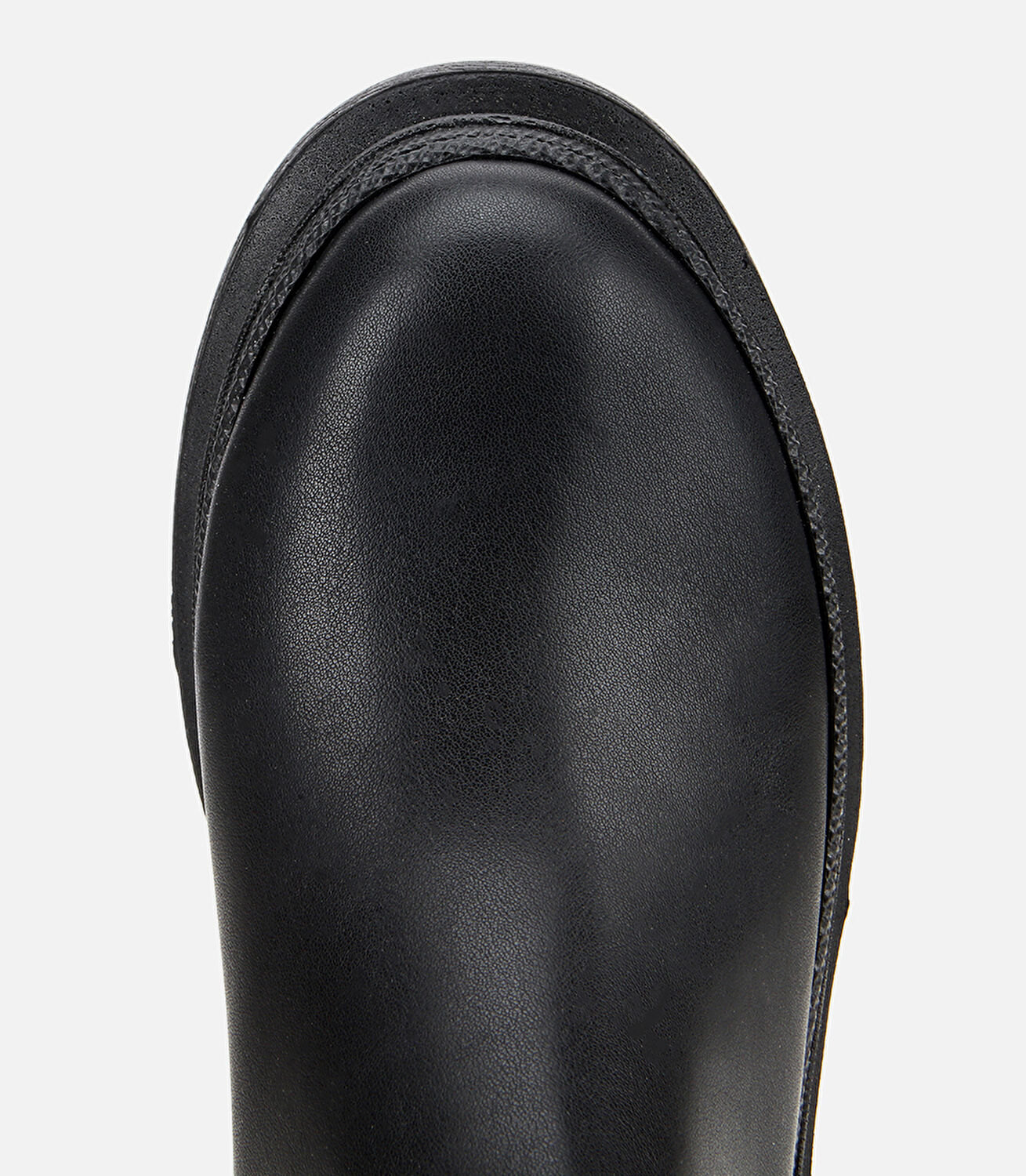 Kadın Siyah Lastik Detaylı Kalın Tabanlı Düz Bot