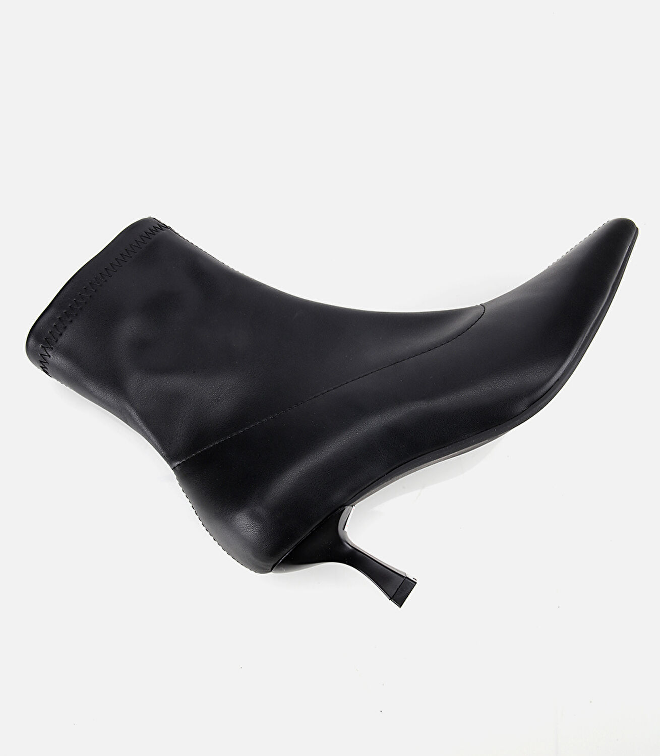 Kadın Siyah Streç Fermuarlı Bilekte Kısa Topuklu Bot