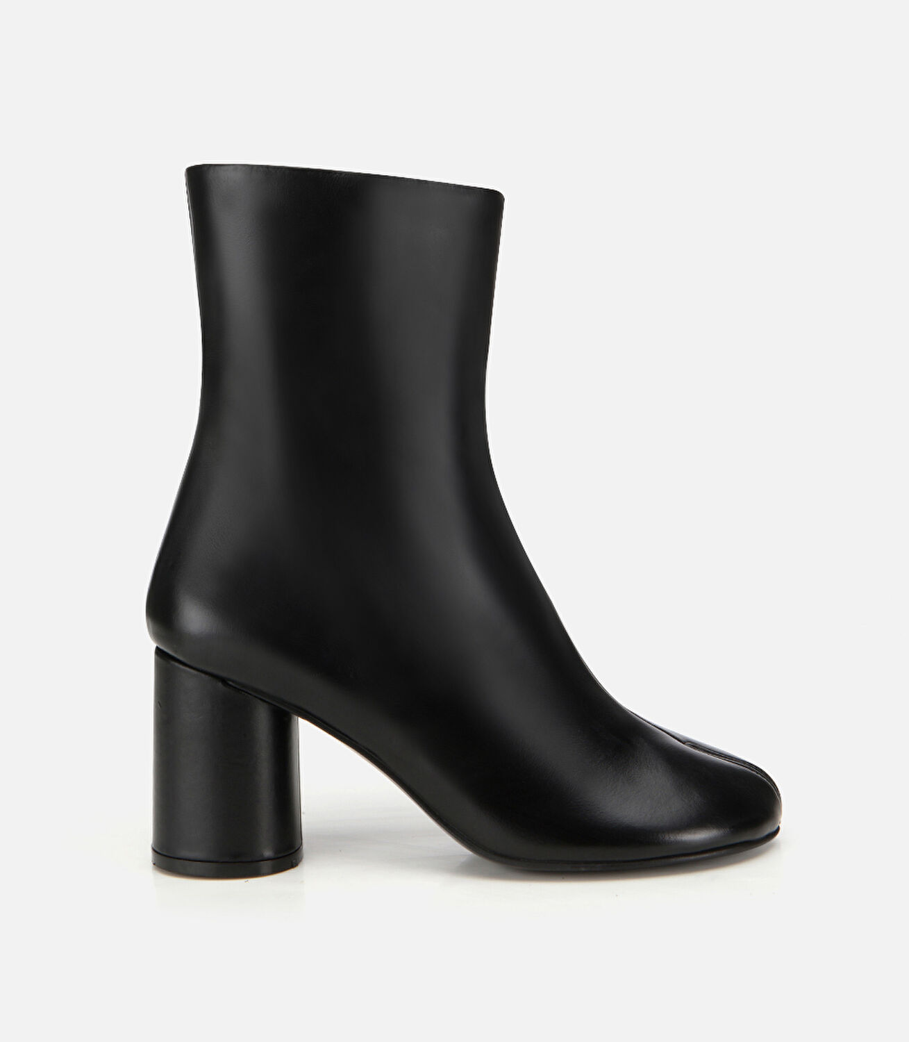 Kadın Deri Siyah Streç Blok Detaylı Topuklu Bot