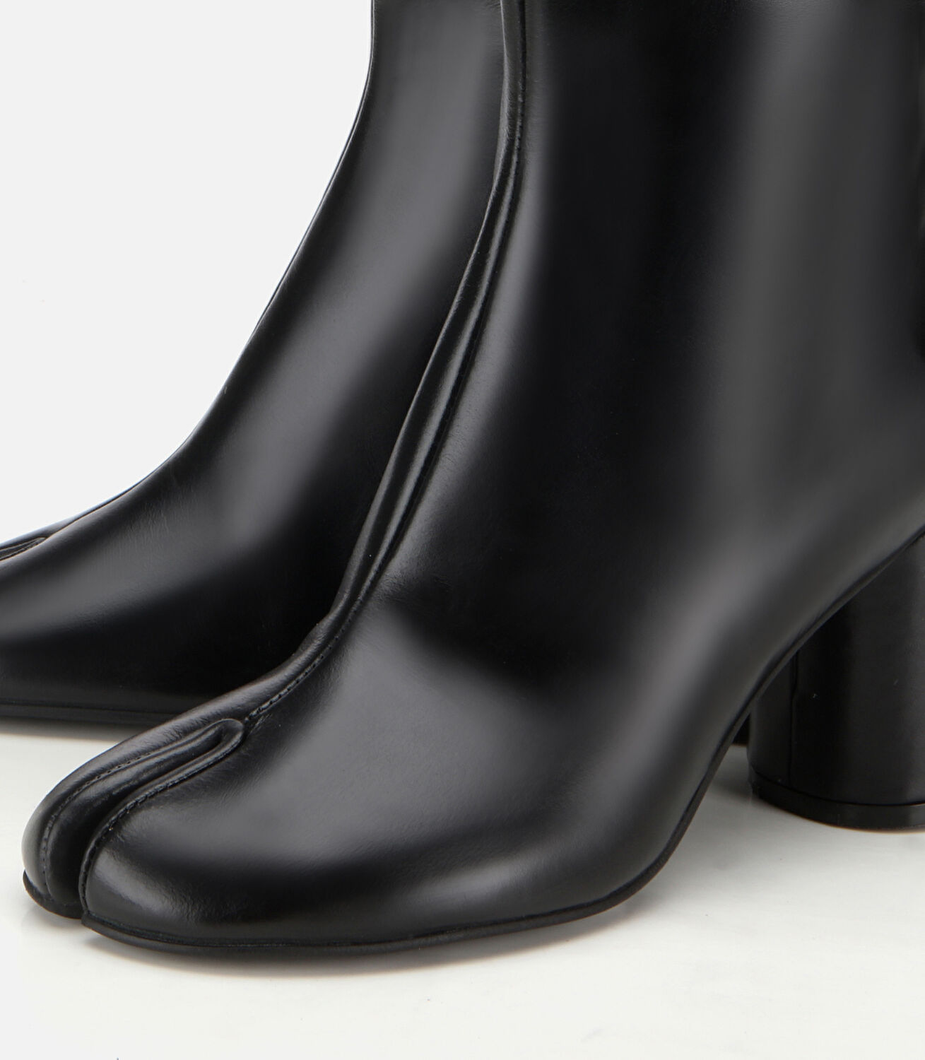 Kadın Deri Siyah Streç Blok Detaylı Topuklu Bot