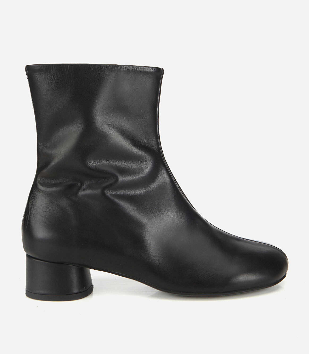 Kadın Deri Siyah Bilekte Düz Bot
