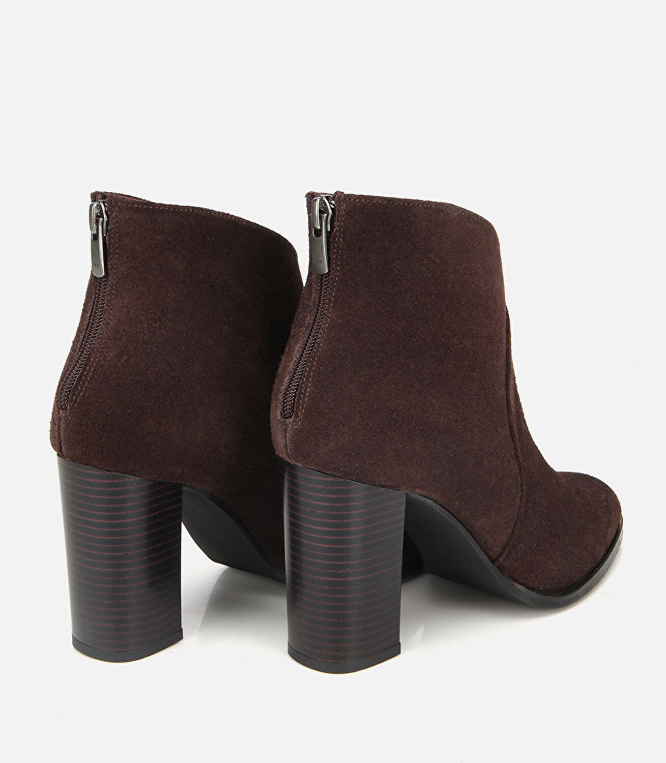 Kadın Süet Deri Kahverengi Bilek Detaylı Topuklu Bot