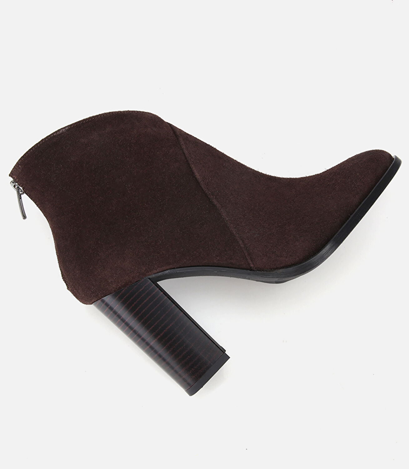 Kadın Süet Deri Kahverengi Bilek Detaylı Topuklu Bot