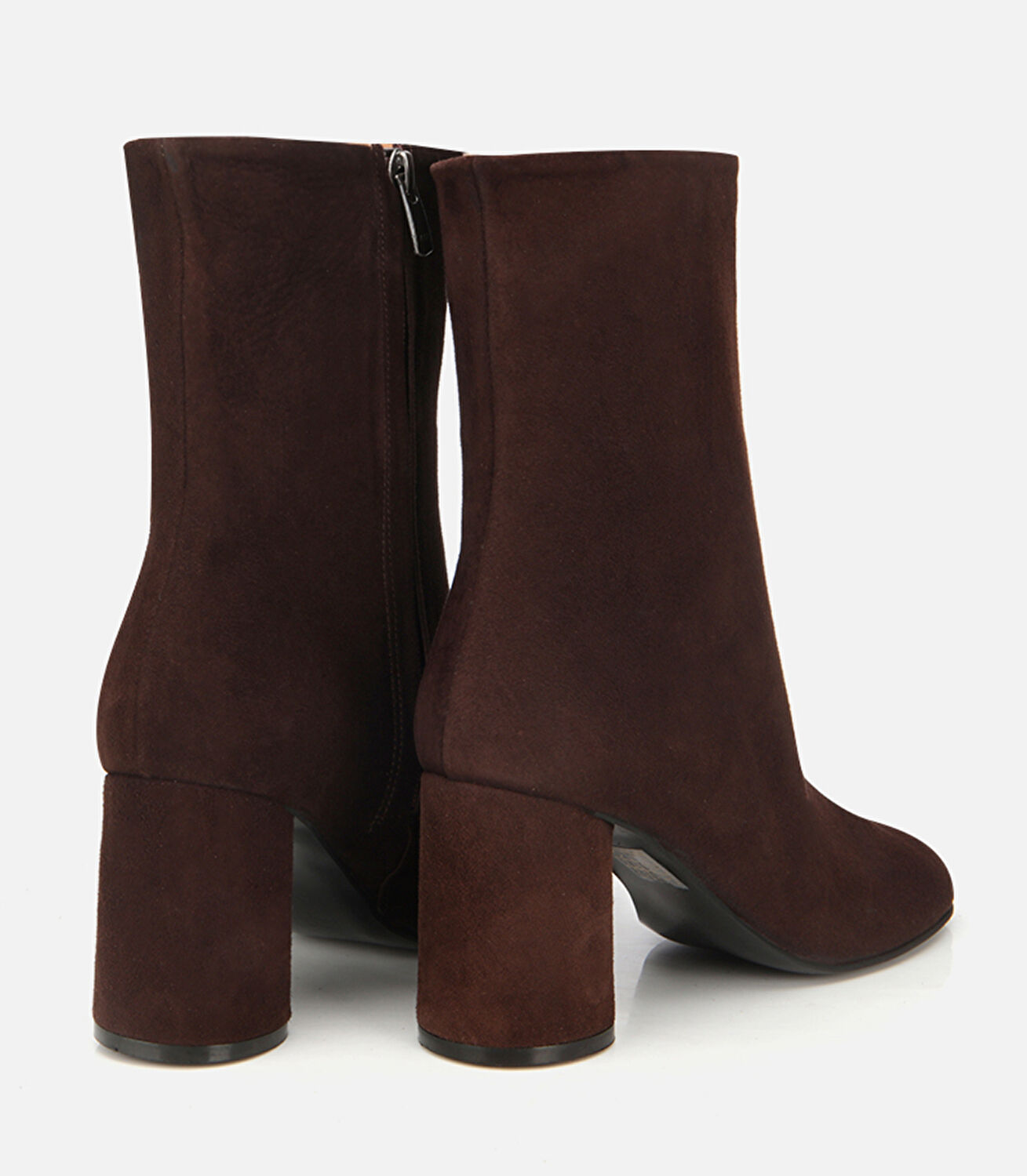 Kadın Süet Deri Kahverengi Burun Detaylı Topuklu Bot