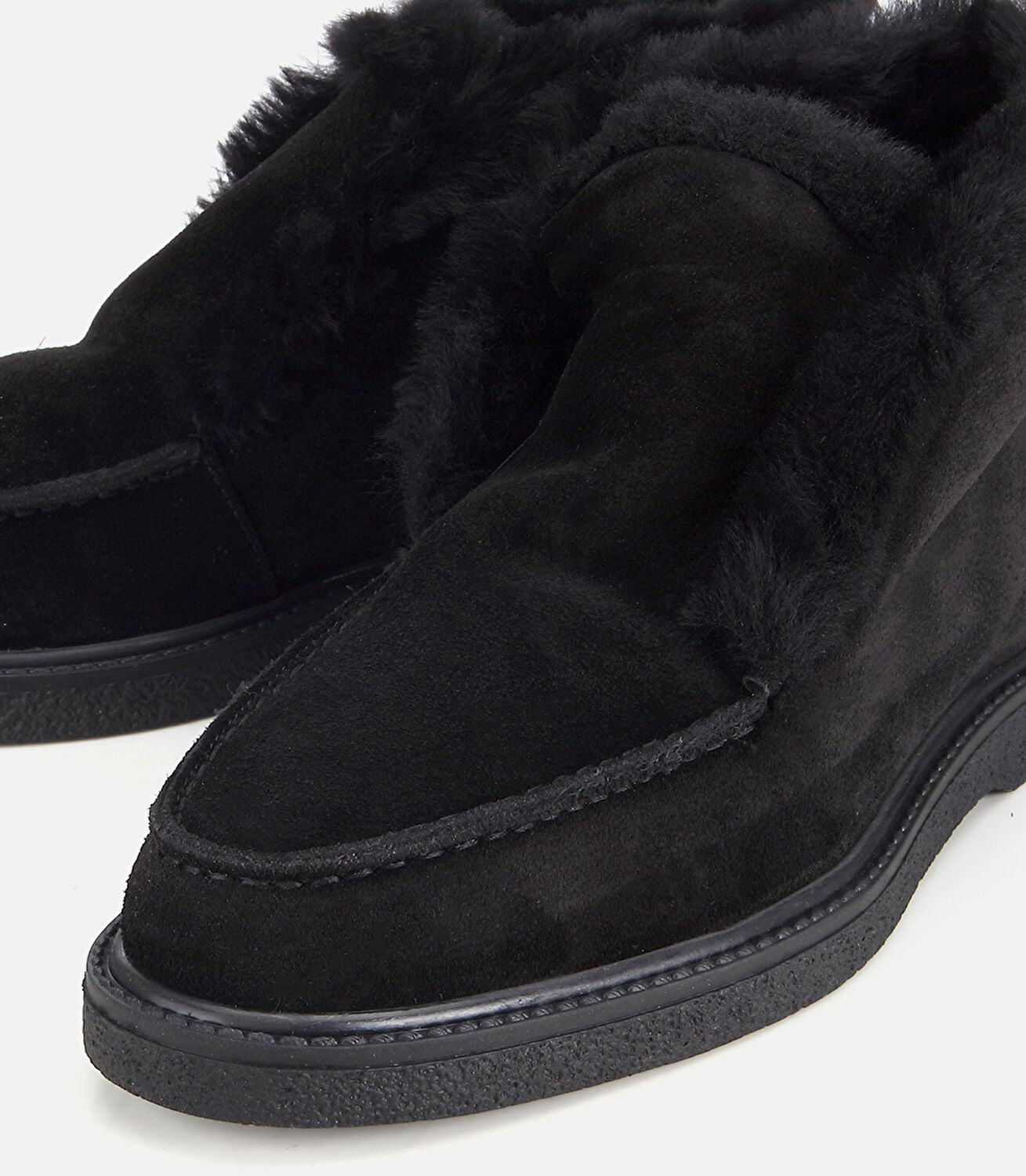 Kadın Süet Deri Siyah İçi Kürklü Düz Bot
