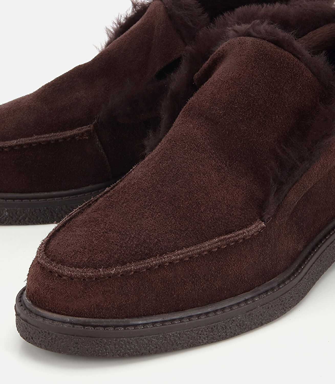 Kadın Süet Deri Kahverengi İçi Kürklü Düz Bot