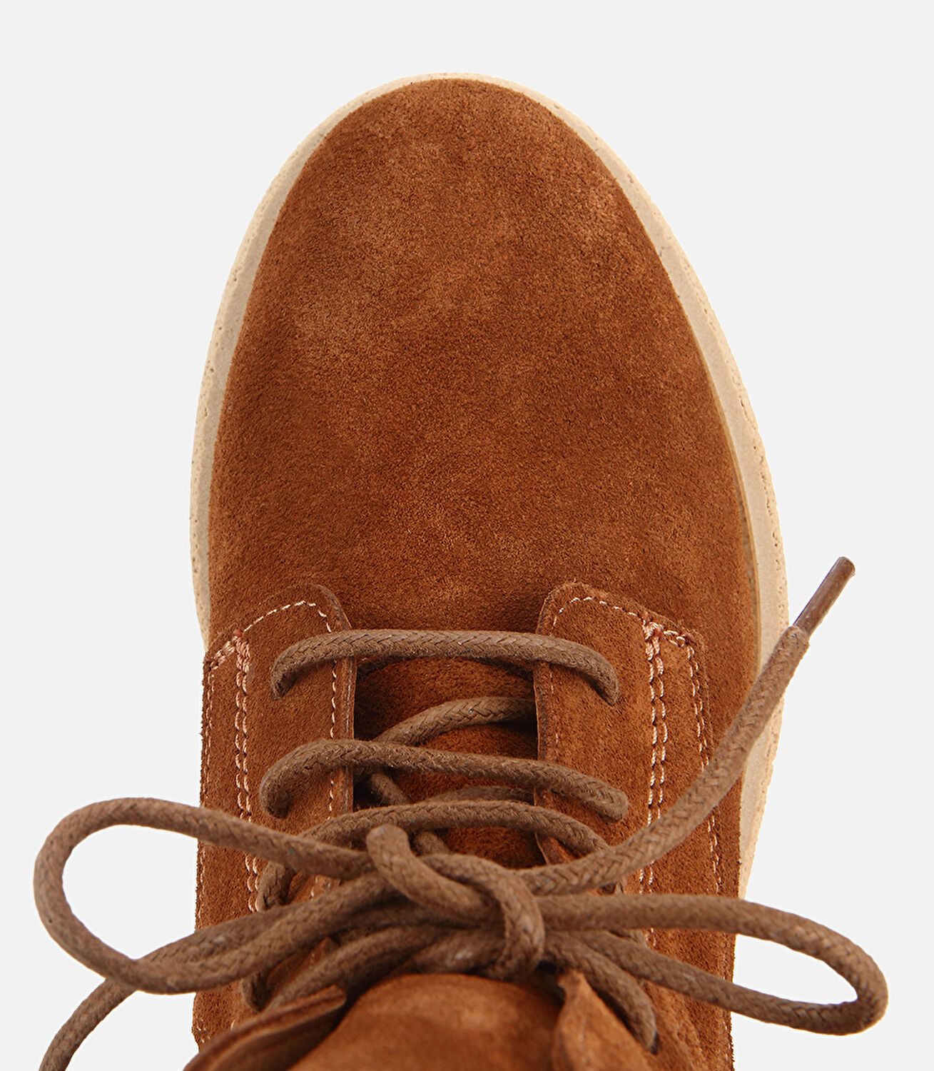 Kadın Süet Deri Taba Fermuarlı Postal Düz Bot