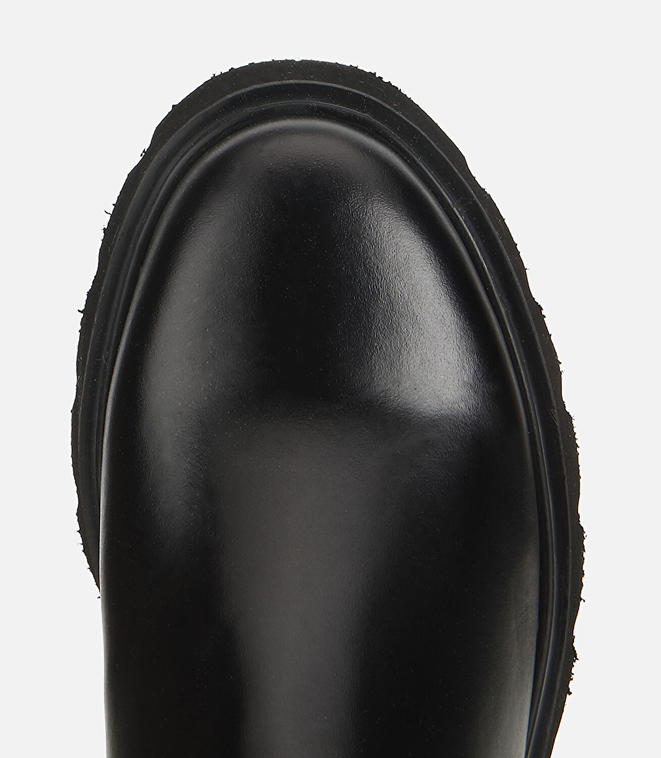 Kadın Deri Siyah Kalın Tabanlı Bilekte Düz Bot