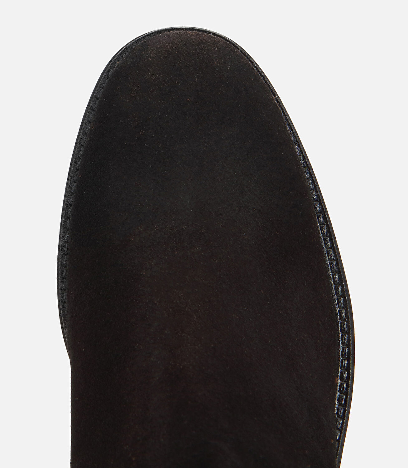 Kadın Süet Deri Siyah Lastik Detaylı  Kalın Tabanlı Topuklu Bot