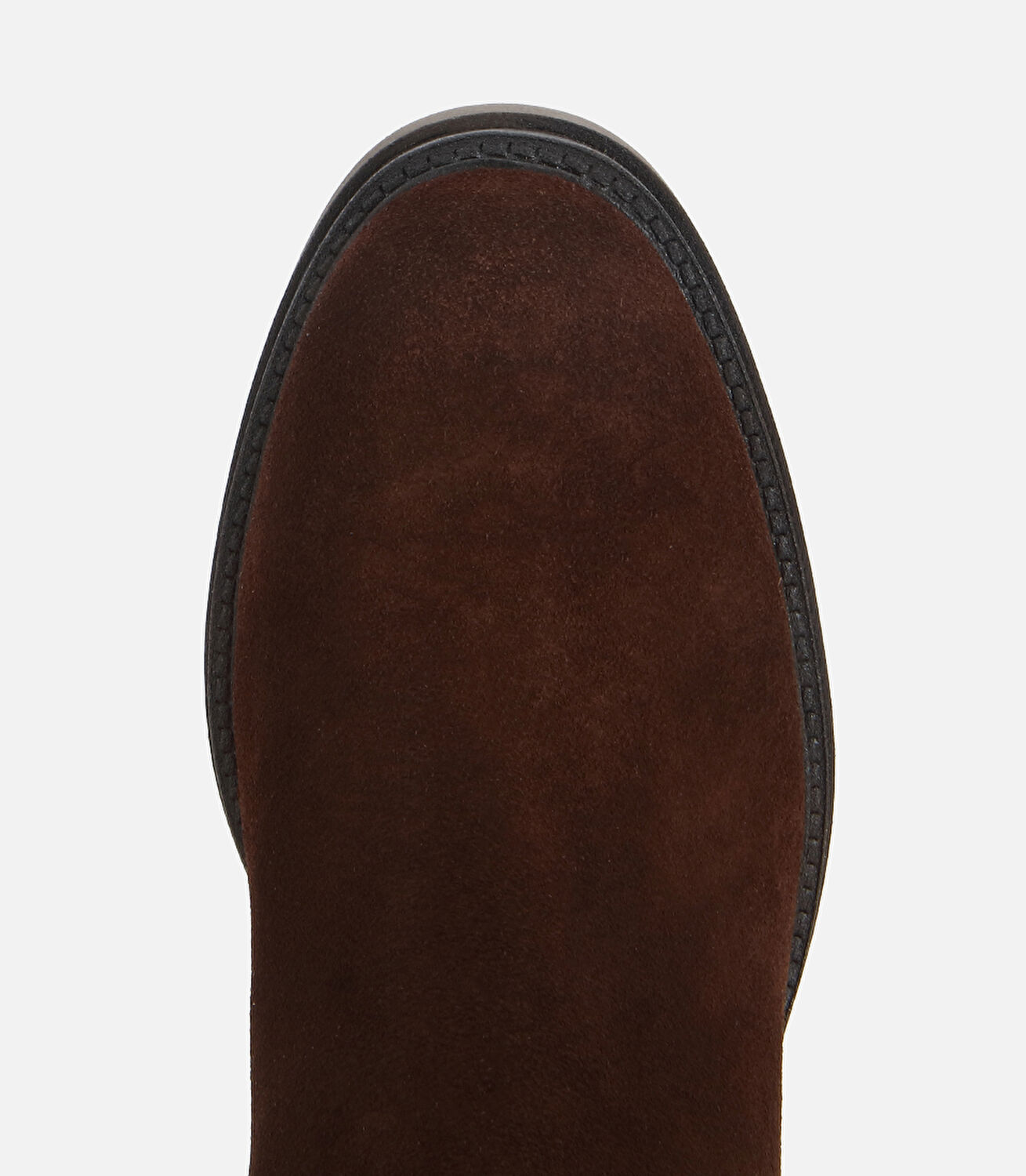 Kadın Süet Deri Kahverengi Lastik Detaylı  Kalın Tabanlı Topuklu Bot