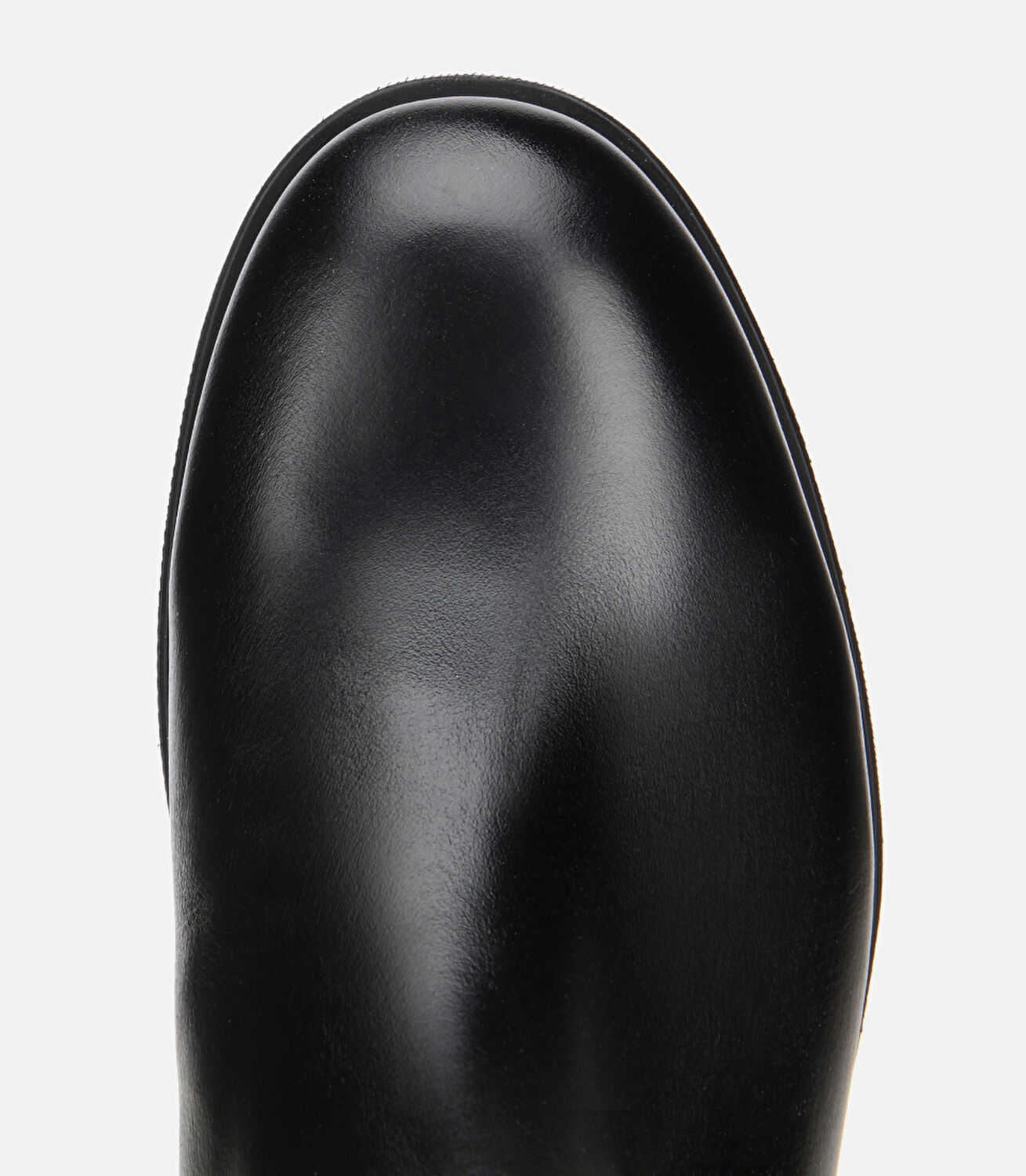 Kadın Deri Siyah Arkası Fermuar Detaylı Binici Düz Çizme