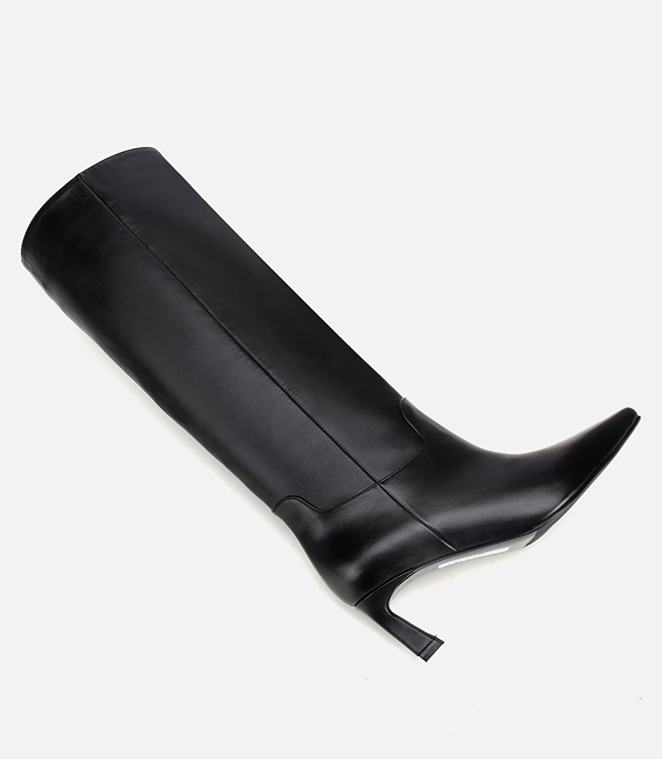 Kadın Deri Siyah Sivri Burunlu Topuklu Çizme