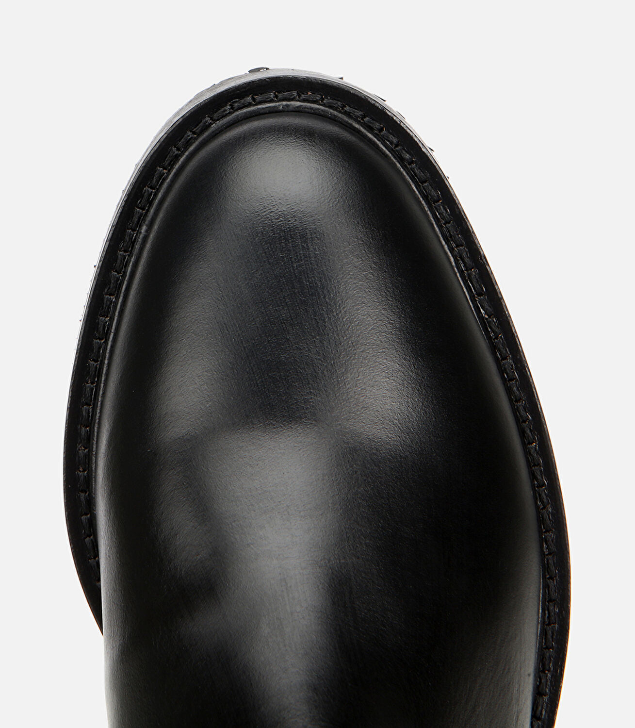 Kadın Deri Siyah Tokalı Binici Düz Çizme