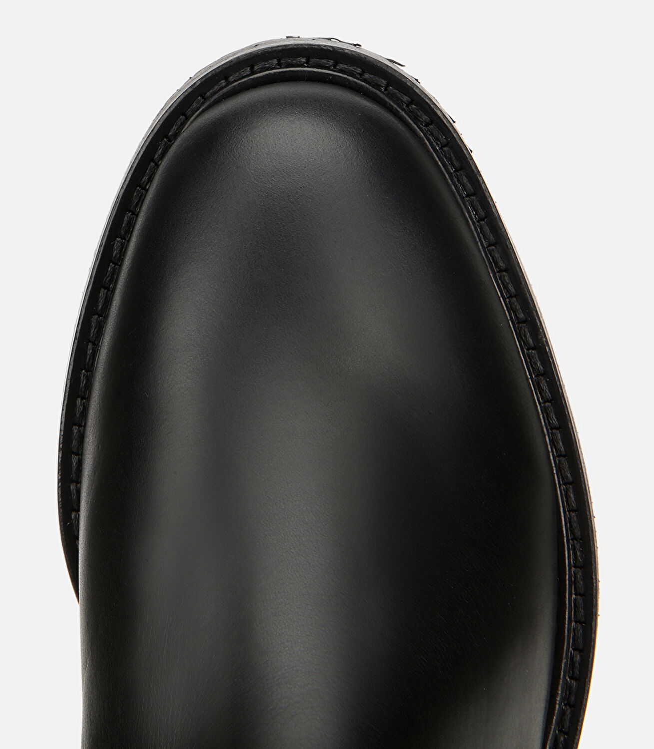 Kadın Deri Siyah Tokalı Binici Düz Çizme